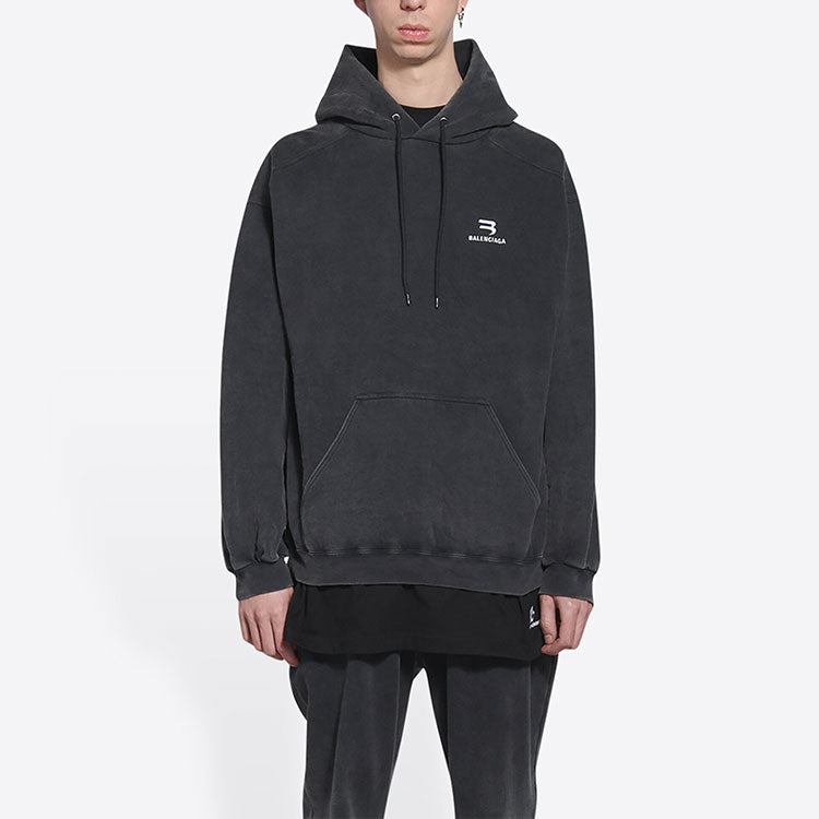Balenciaga Sporty B Hoodie Medium Fit 'Black' 600583TLVA11070 - 4