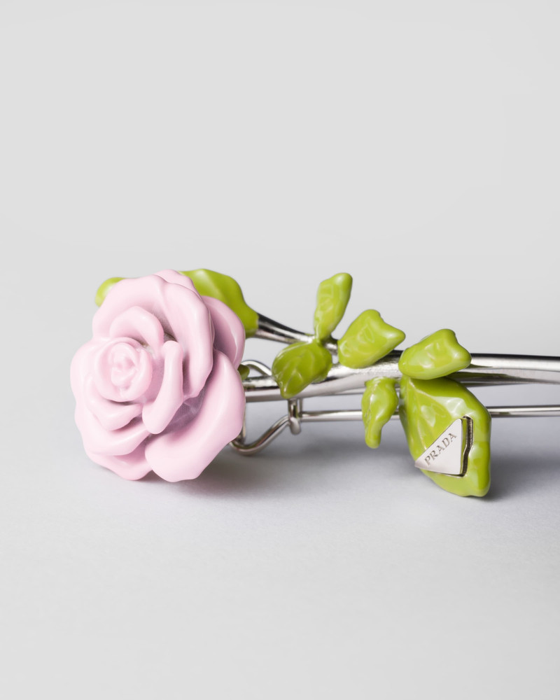 Prada Enamelled metal hair clip outlook