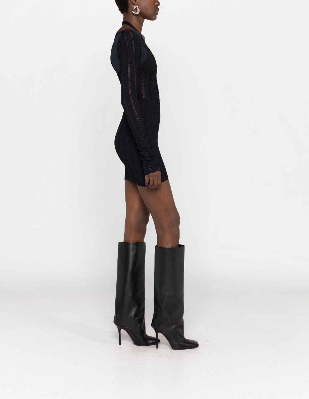 open-knit corset minidress - 6