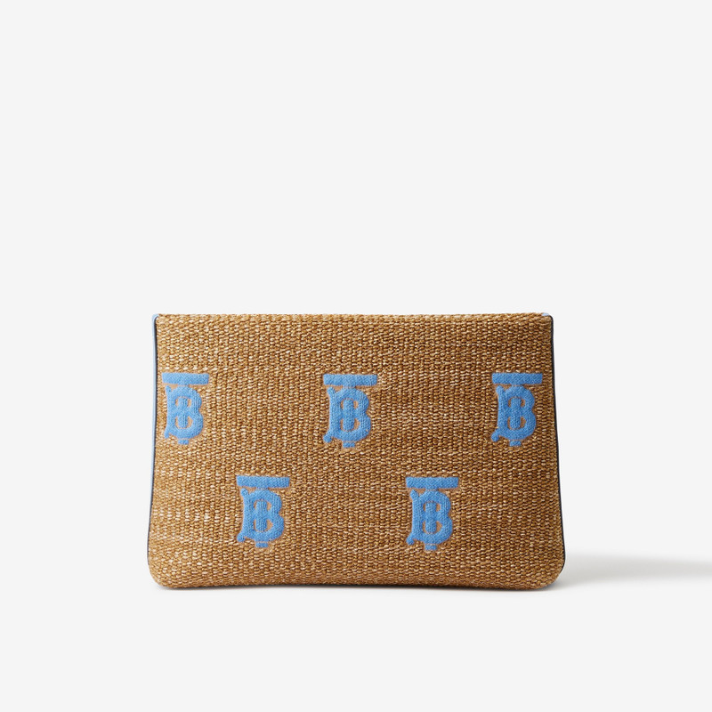 Monogram Raffia-effect Zip Pouch 1