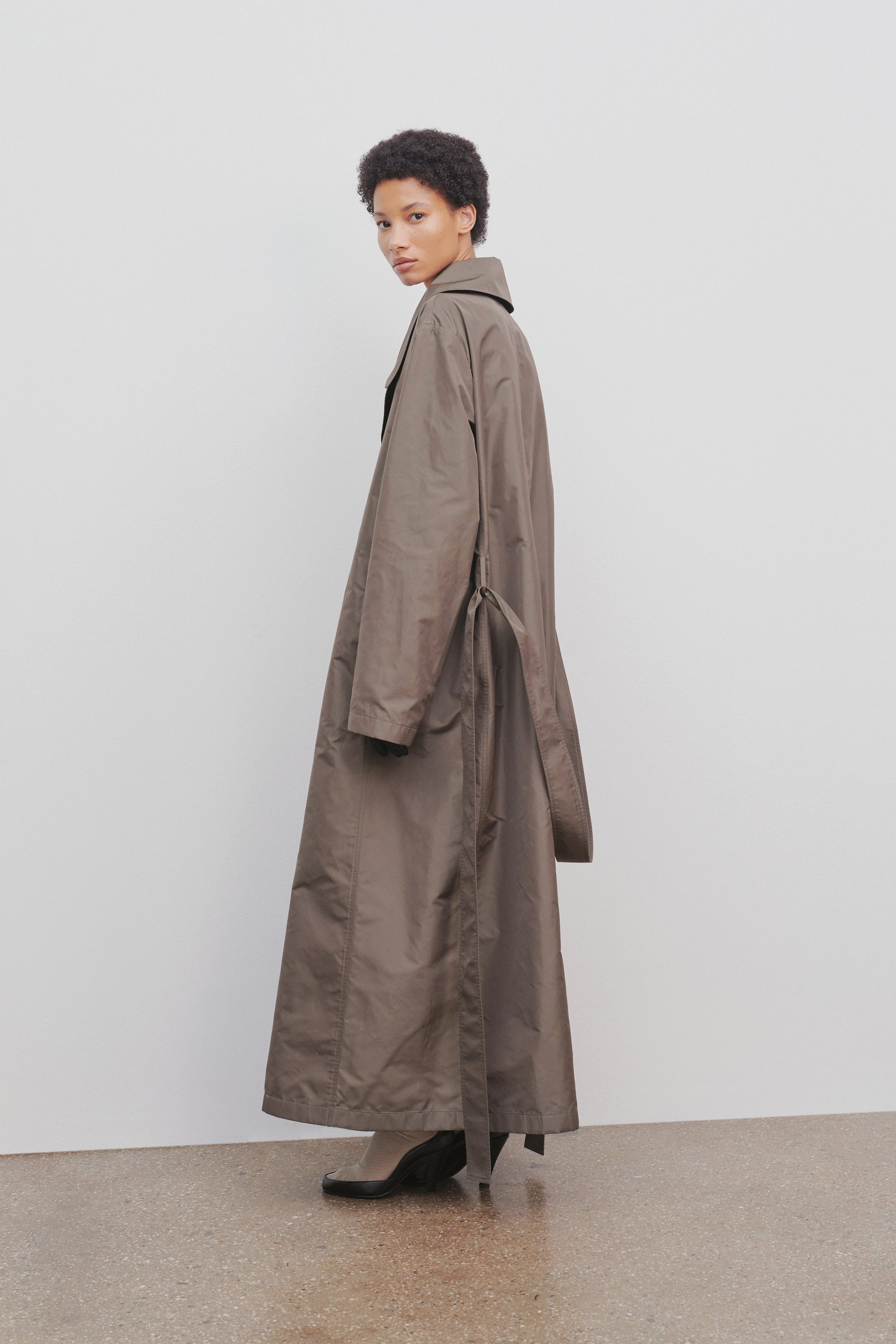 Cadel Coat in Polyester and Silk - 6