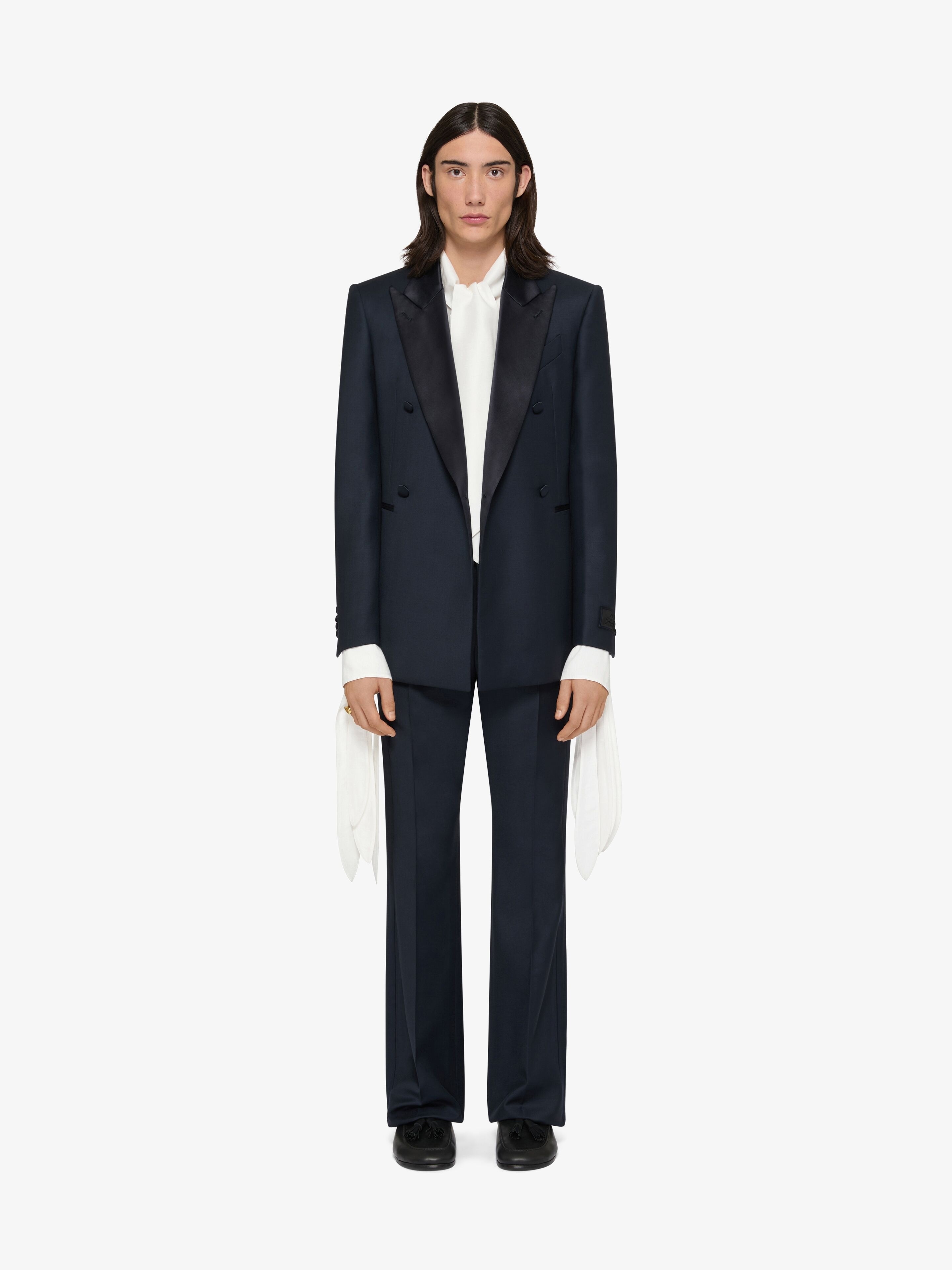 SLIM FIT SUIT-JACKET IN WOOL WITH SATIN COLLAR - 2