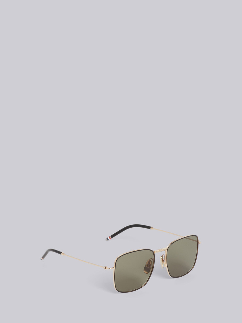 TB117 - White Gold Oversized Squared Aviator Sunglasses 4