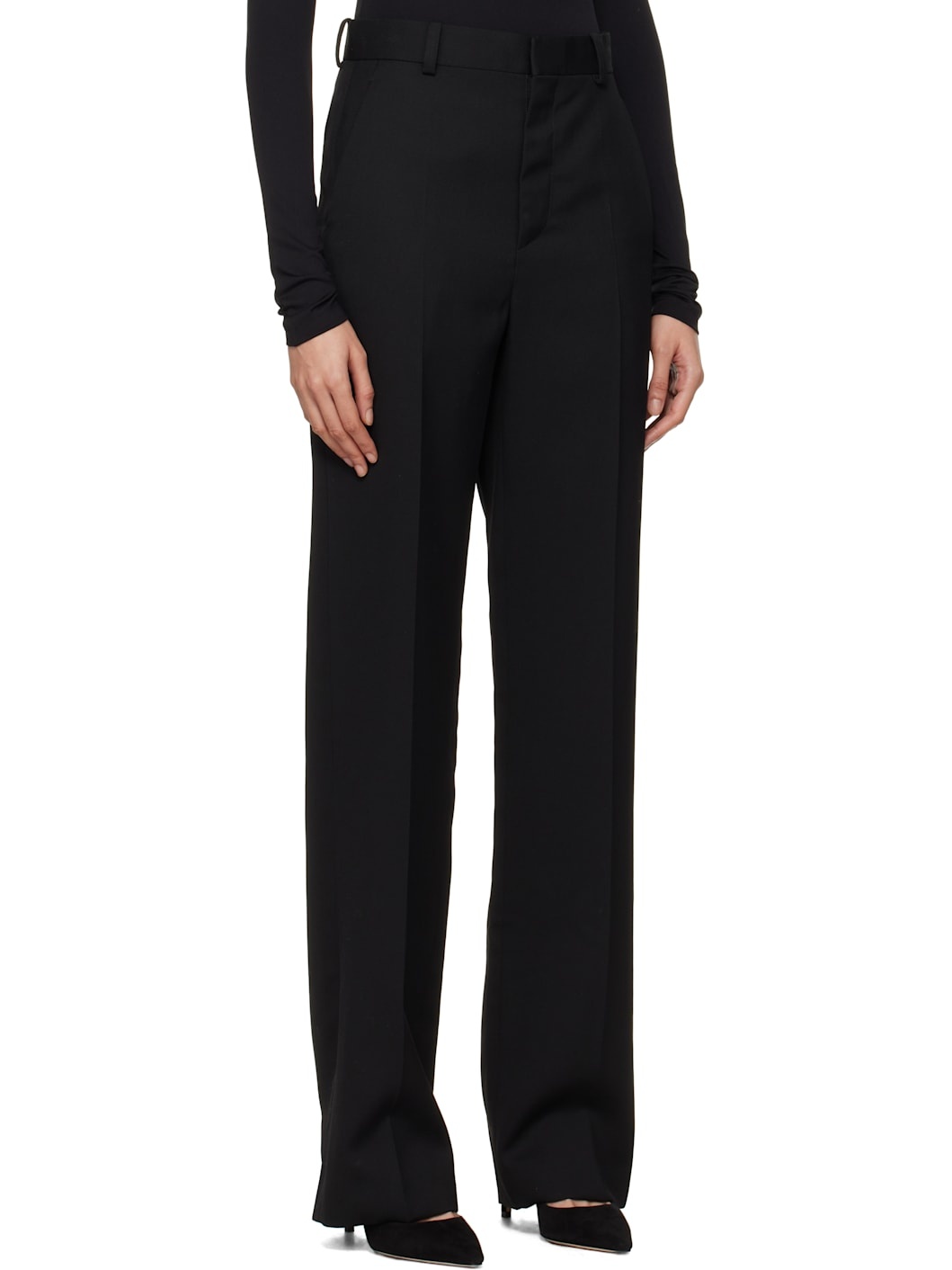 Black Straight Leg Trousers - 2