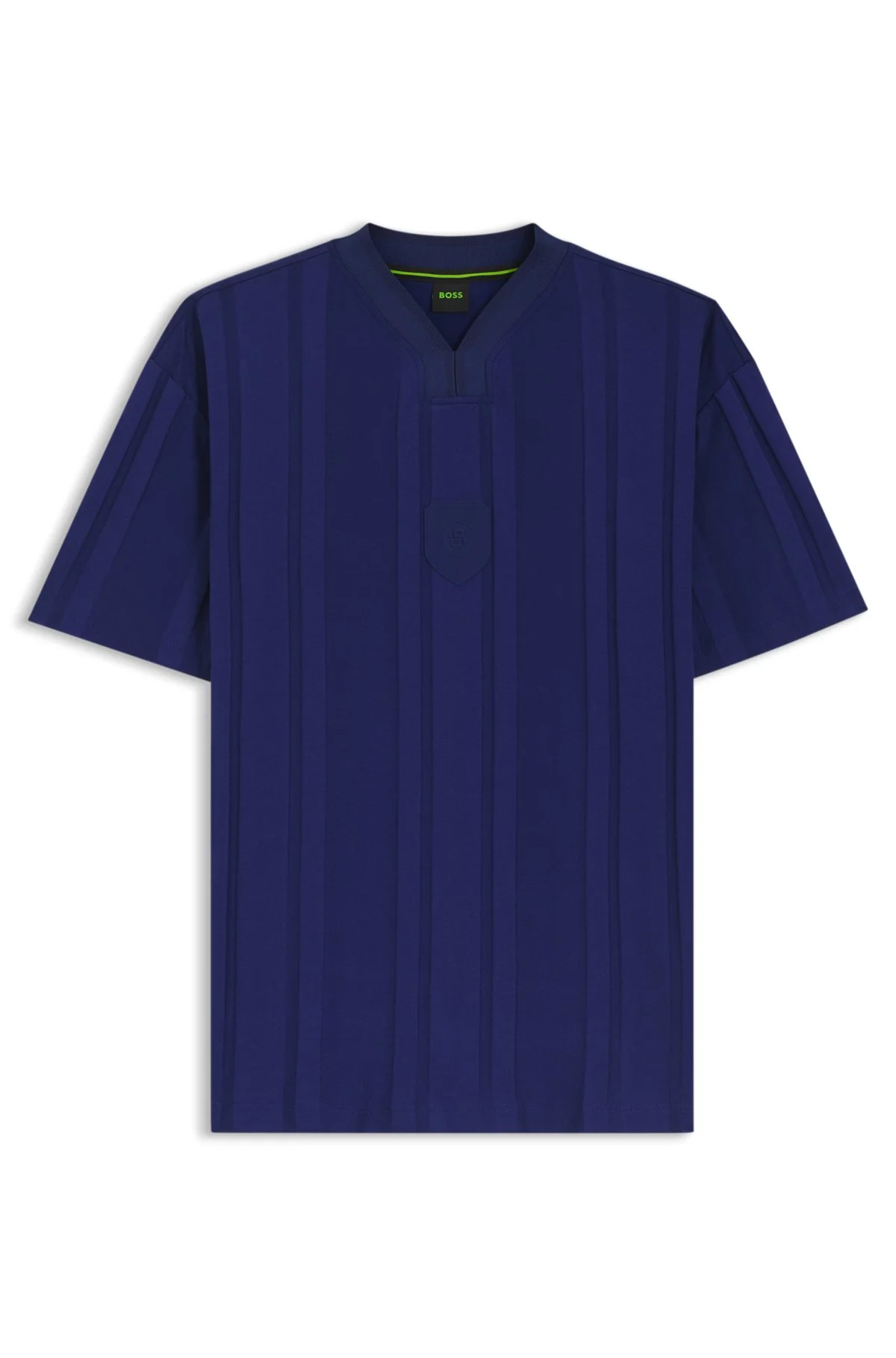 TEXTURED-STRIPE T-SHIRT IN COTTON - 1