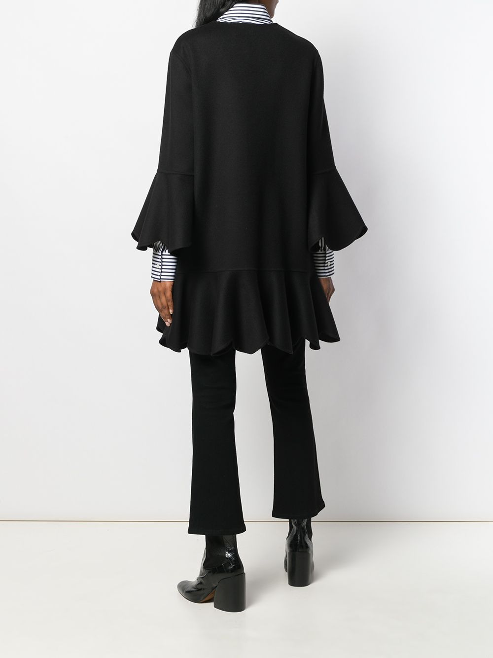 flared scalloped coat - 4