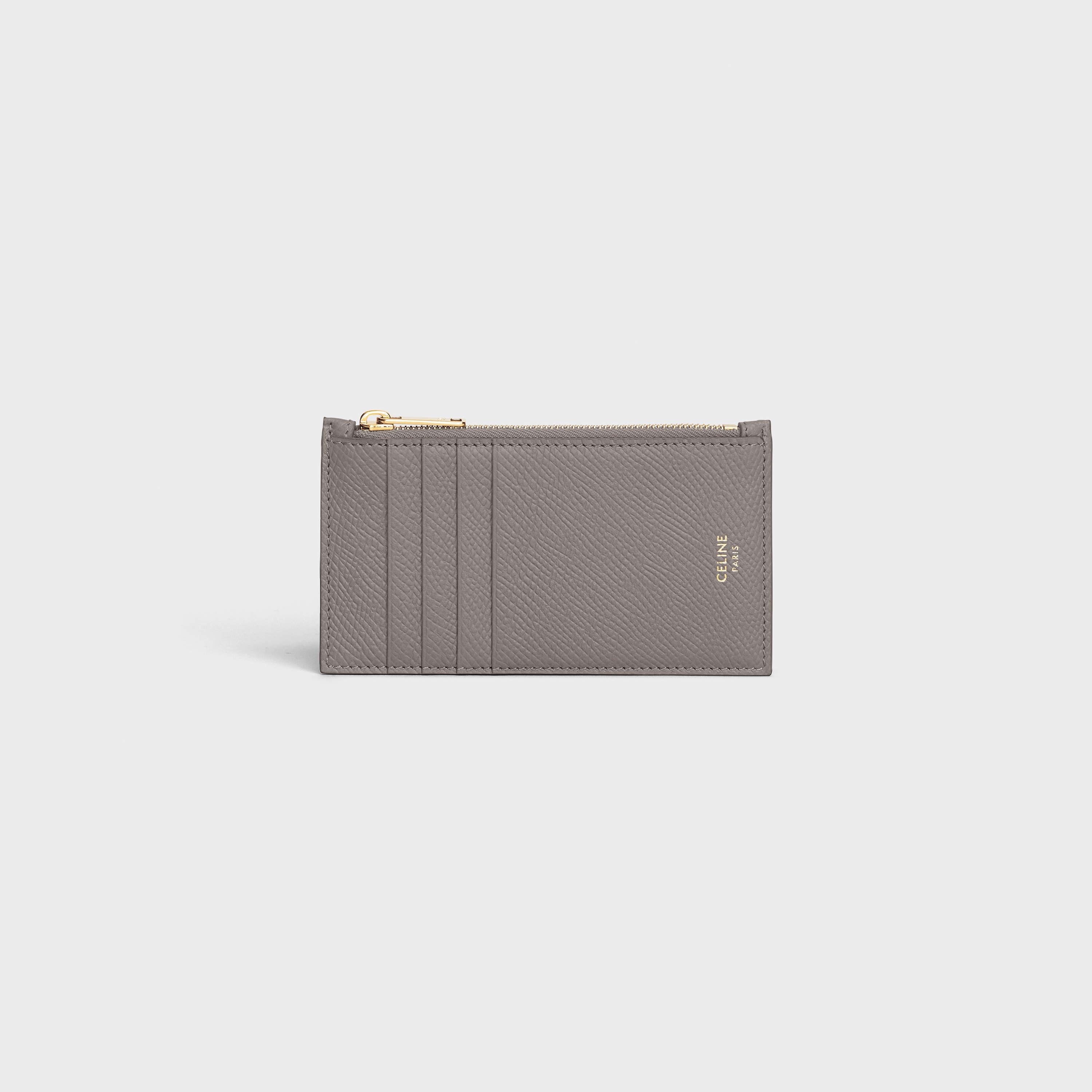 Zipped compact card holder in Grained calfskin - 1