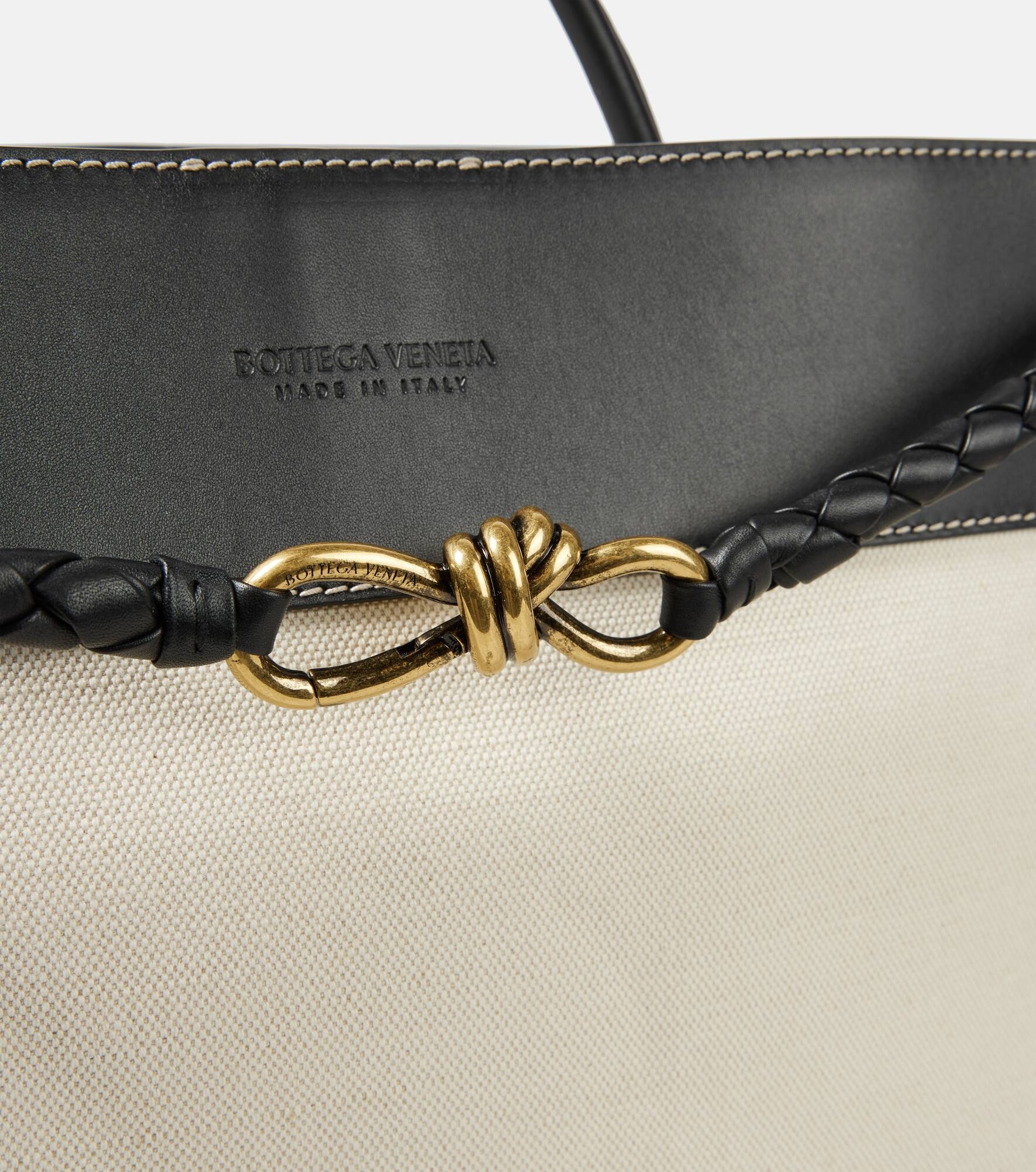 Andiamo Large leather-trimmed canvas tote bag - 6