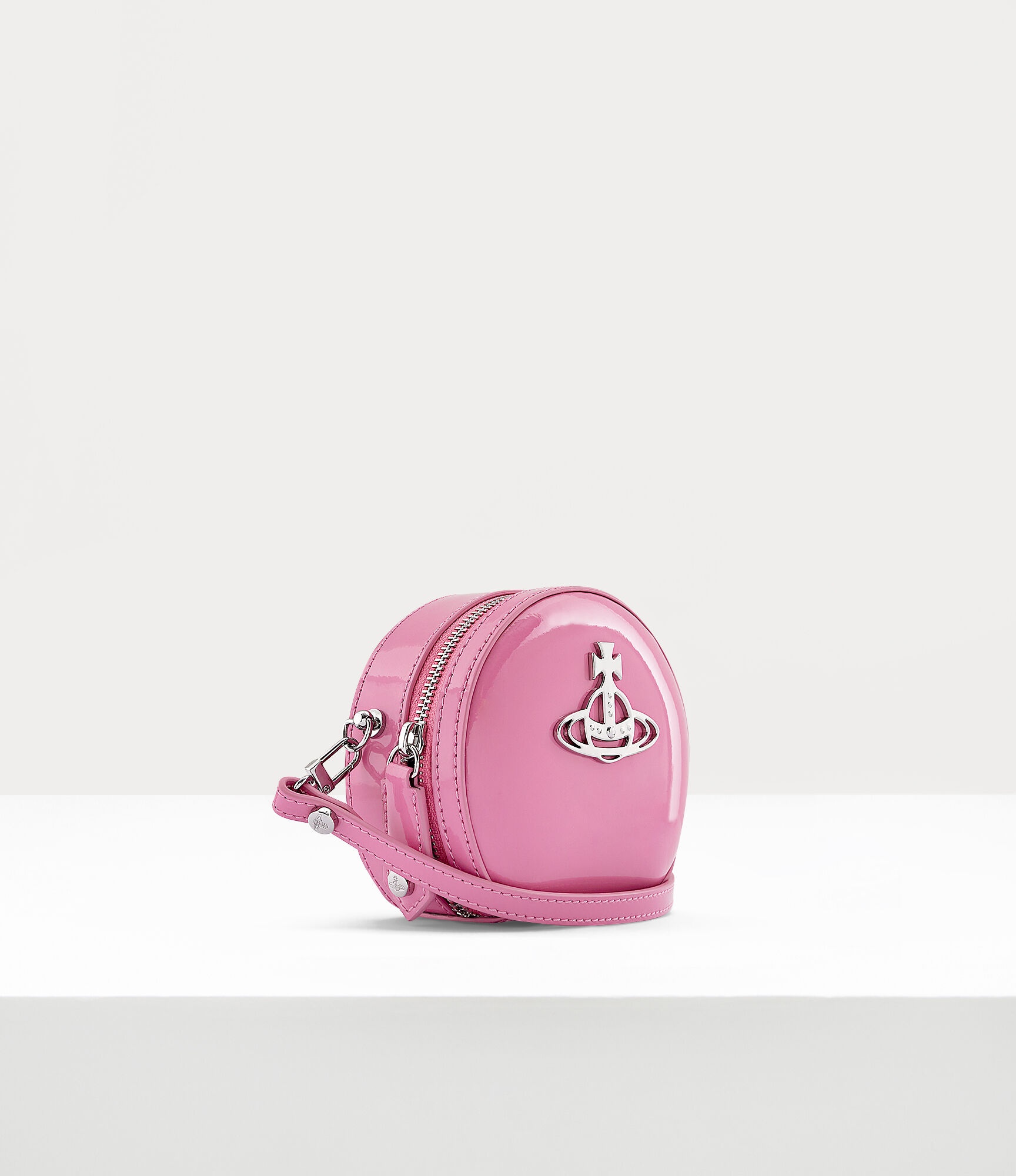 SHINY PATENT MINI ROUND CROSSBODY BAG - 2