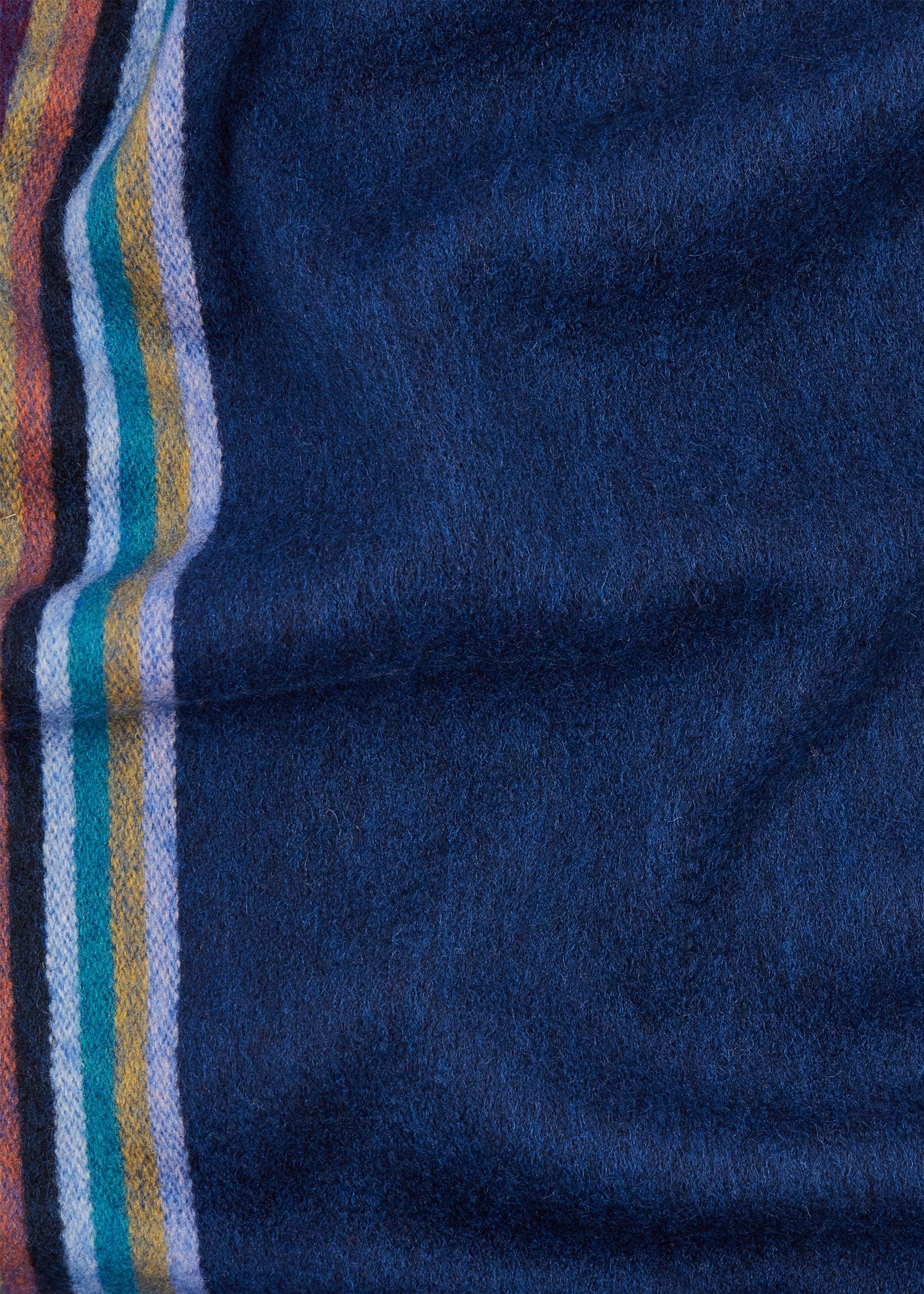 Navy 'Signature Stripe' Edge Cashmere Scarf - 3
