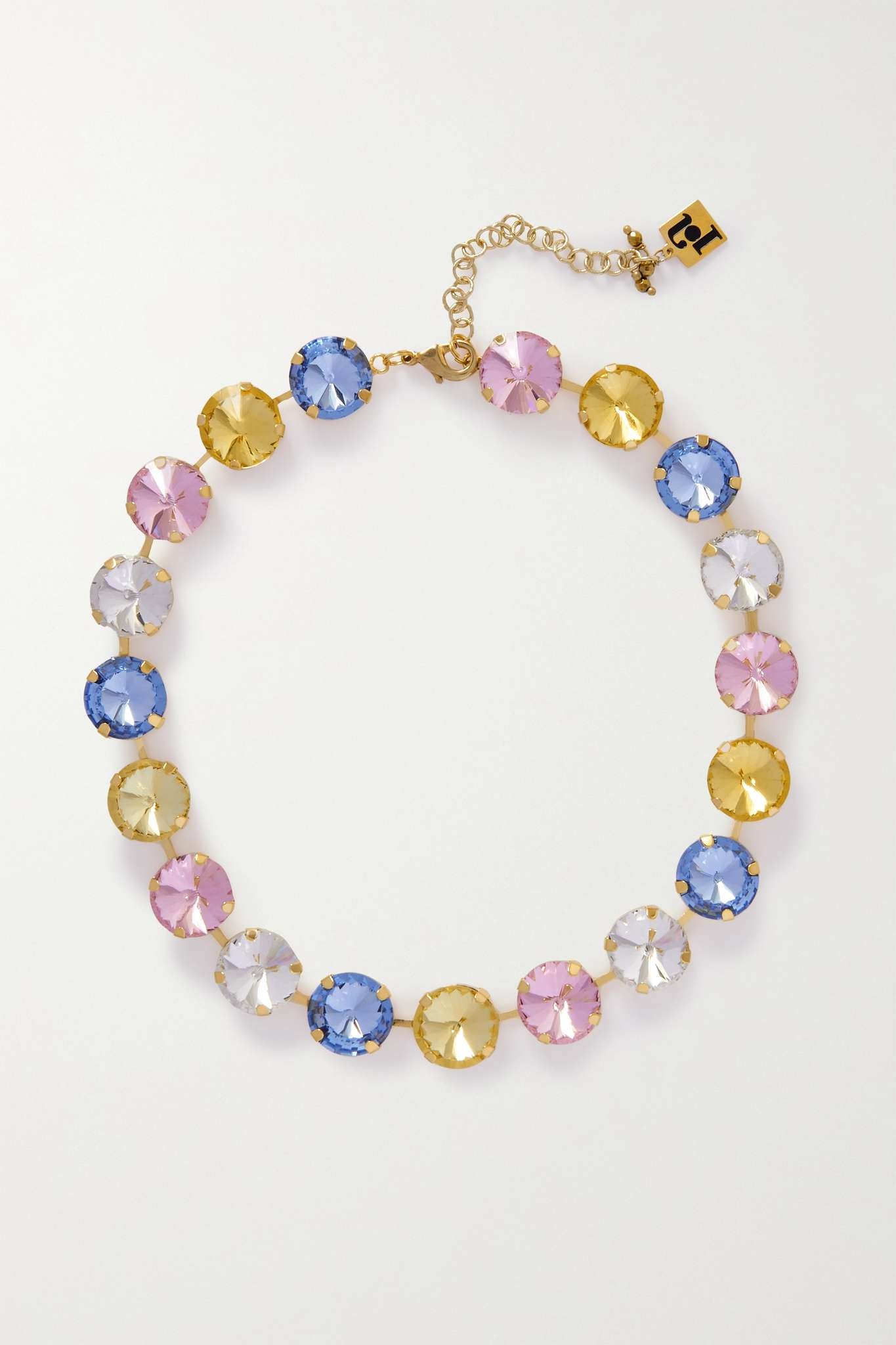 Gold-tone crystal necklace - 1