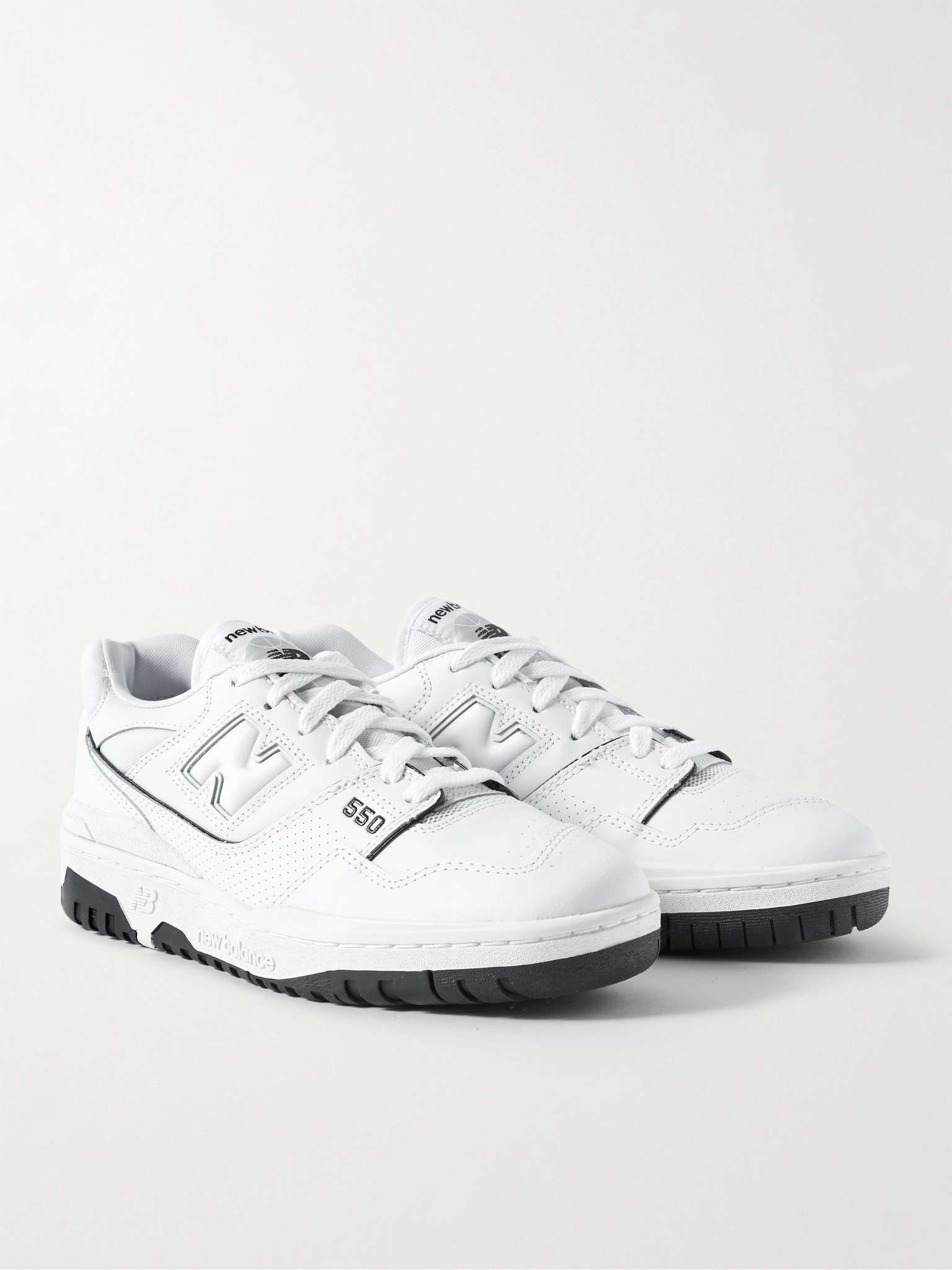 + New Balance 550 Mesh-Trimmed Leather Sneakers - 4