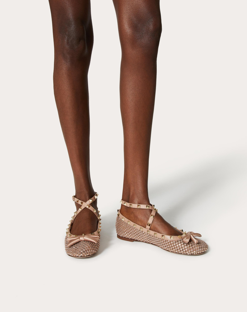 Valentino ROCKSTUD MESH BALLERINA WITH CRYSTALS outlook
