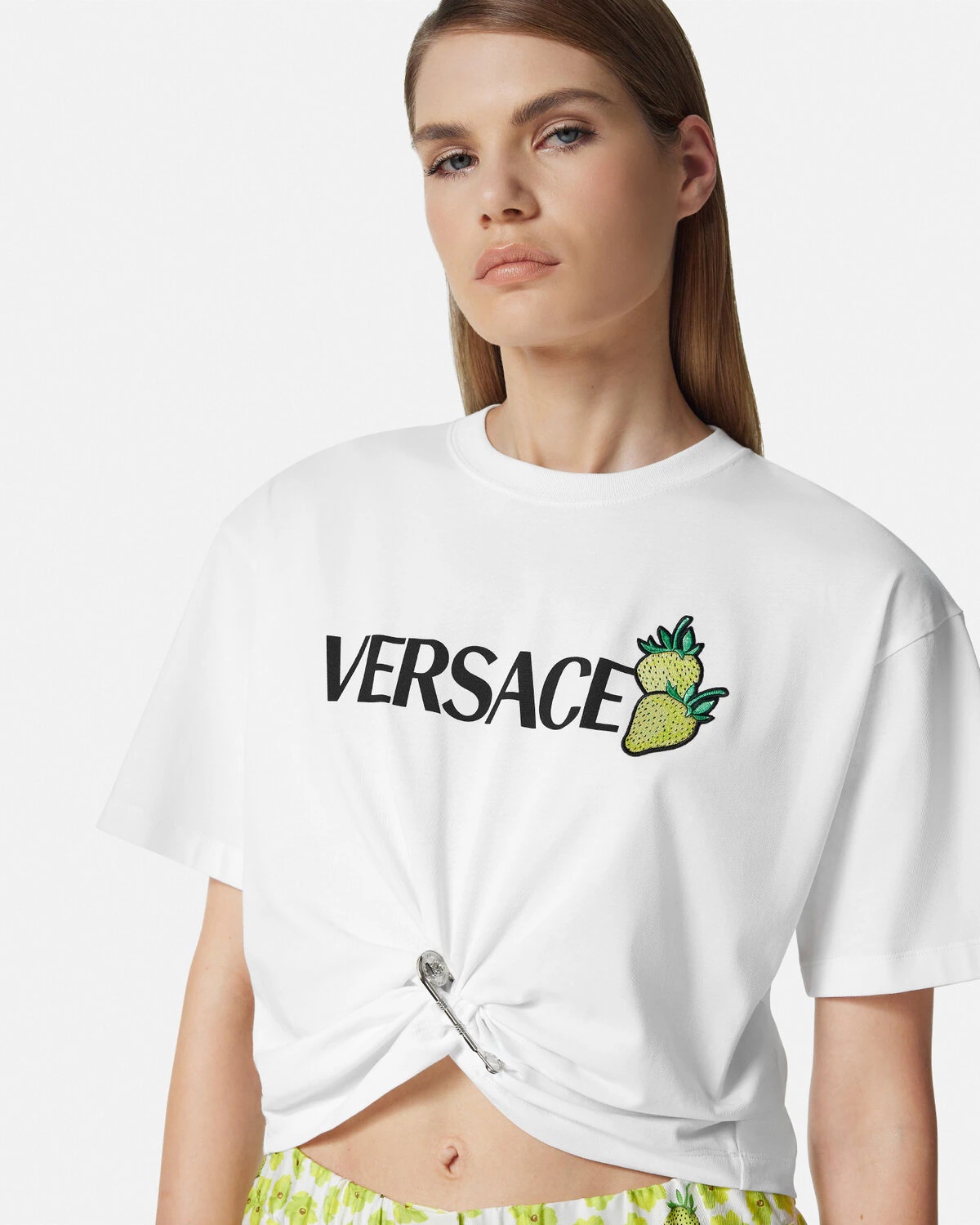 Strawberry Garden Safety Pin Crop T-Shirt - 3