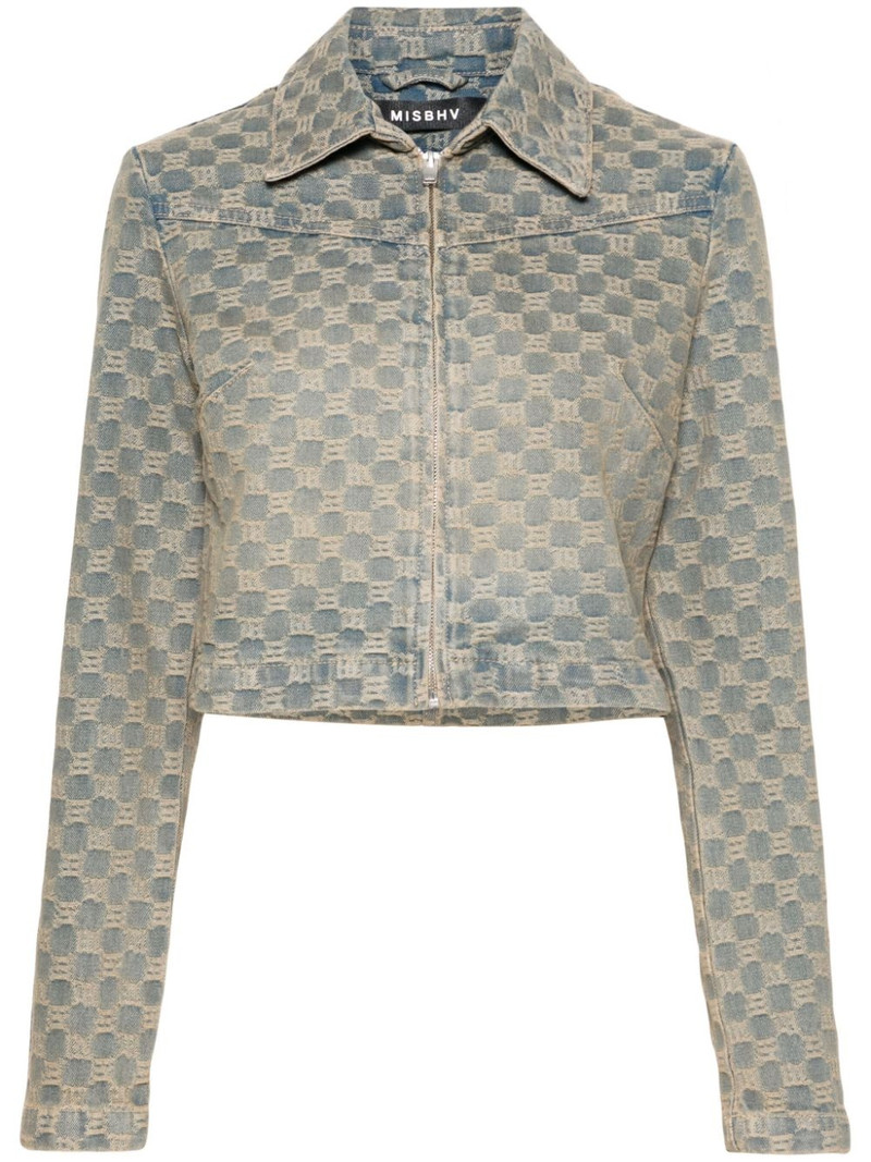 monogram-jacquard denim jacket 1