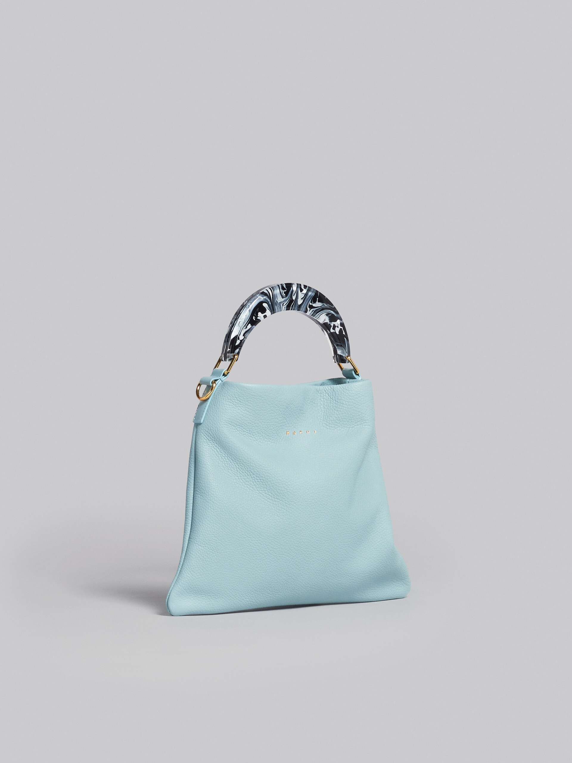 VENICE SMALL BAG IN LIGHT BLUE LEATHER - 6
