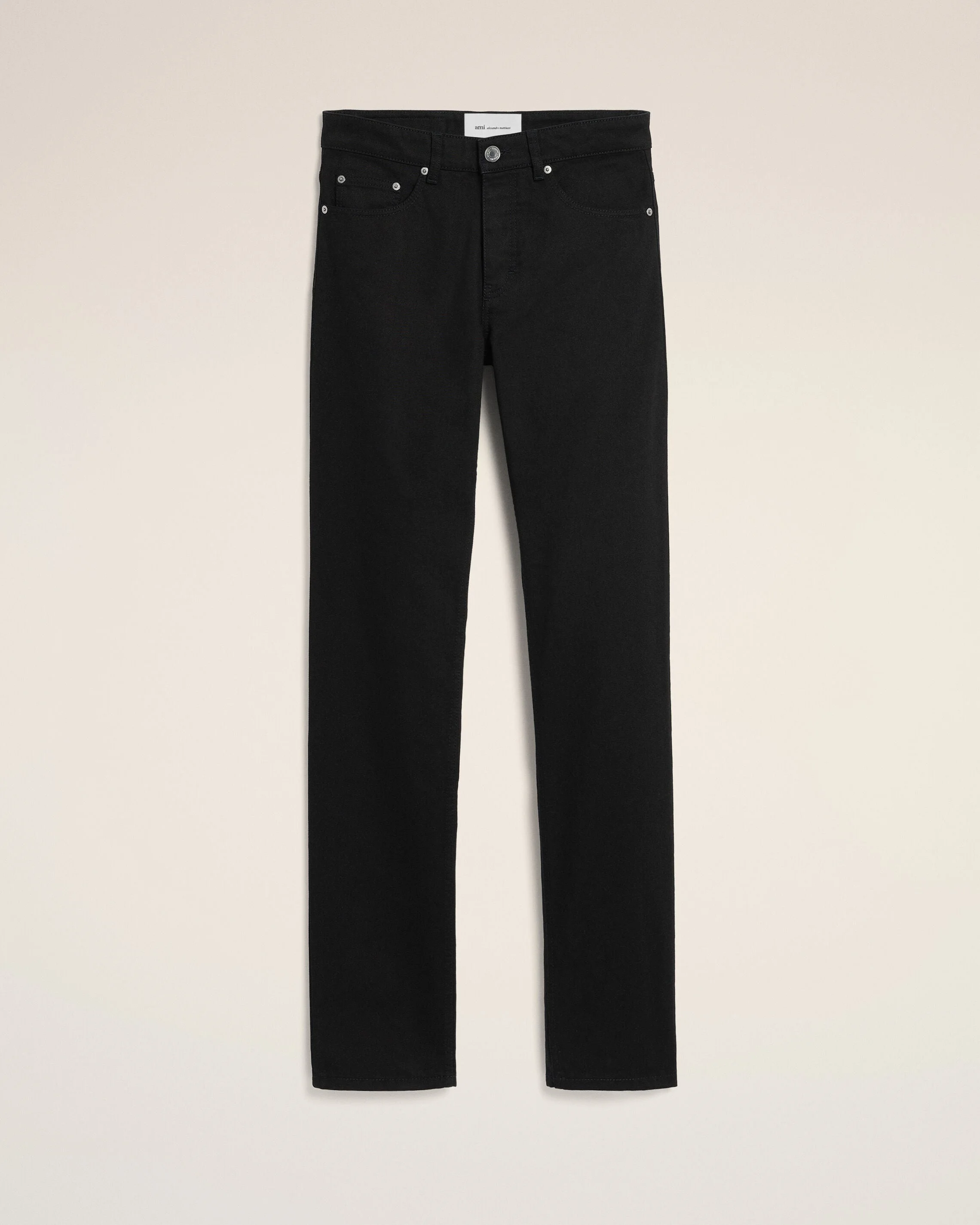 BLACK CLASSIC-FIT COTTON JEANS - 1