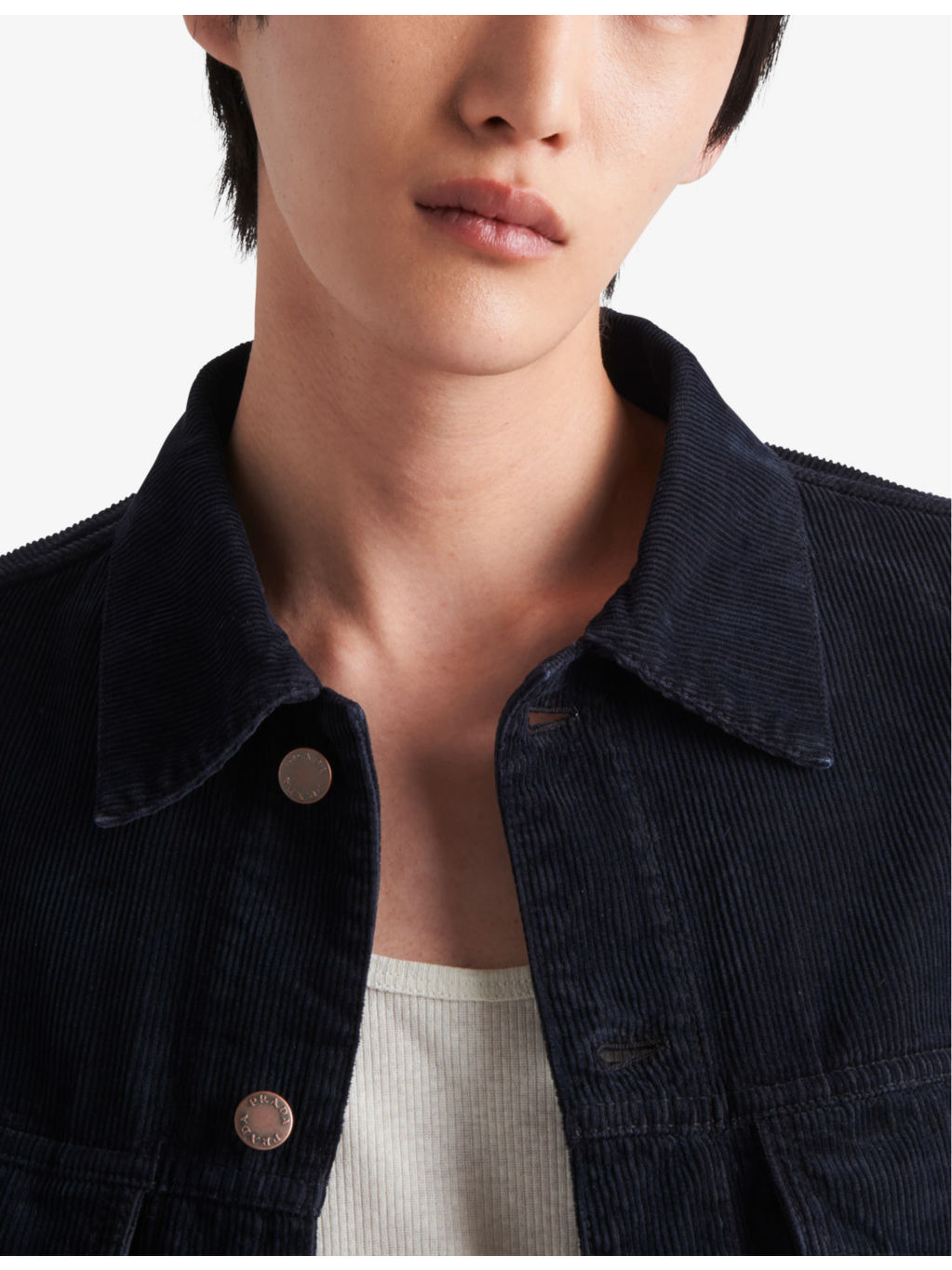 Logo-badge regular-fit corduroy jacket - 6