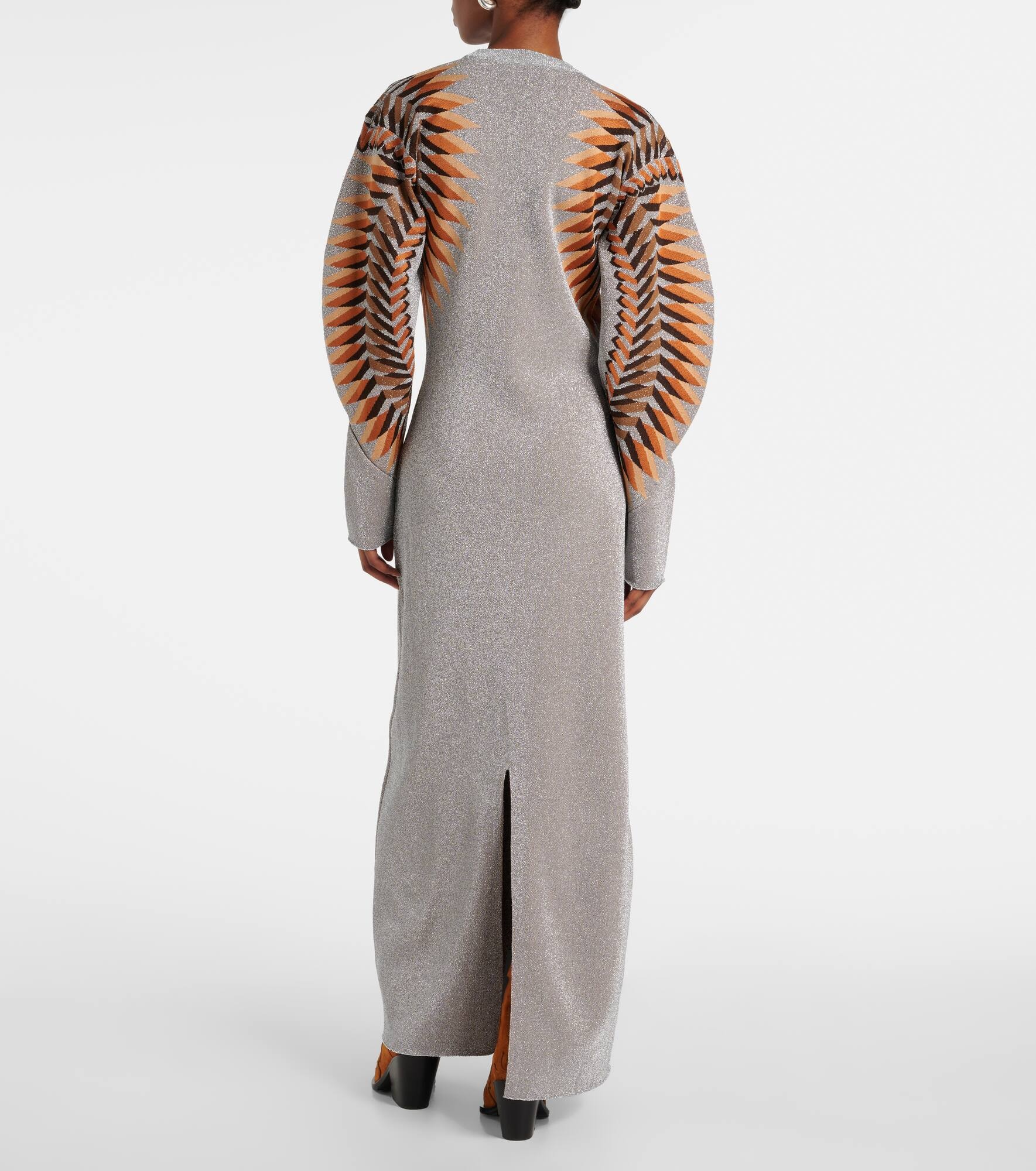 Lamé jacquard maxi dress - 3