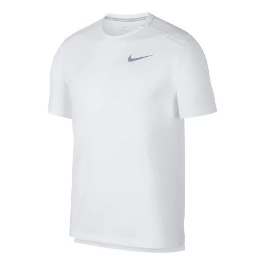 Nike DRI-FIT MILER Running Quick Dry Short Sleeve White AJ7566-100 - 1