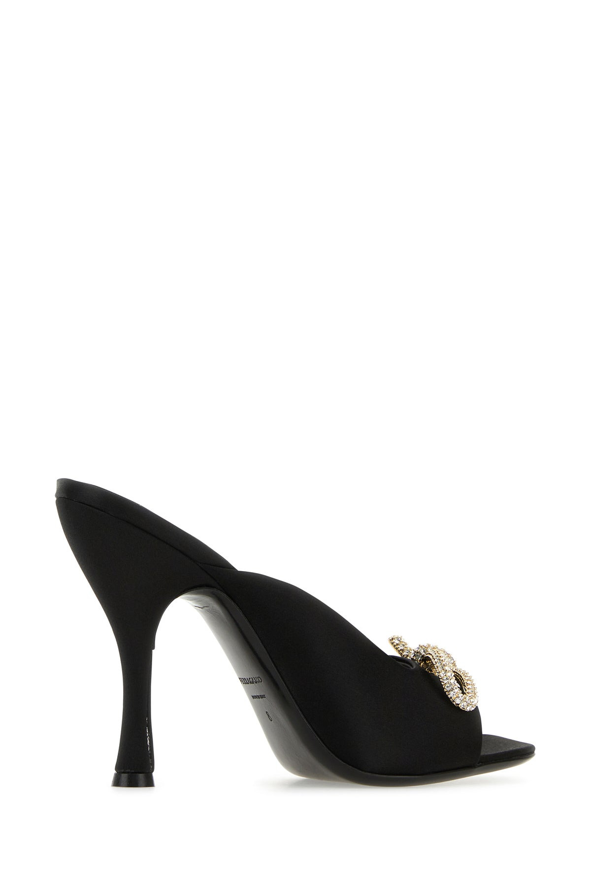 Black satin mules - 3