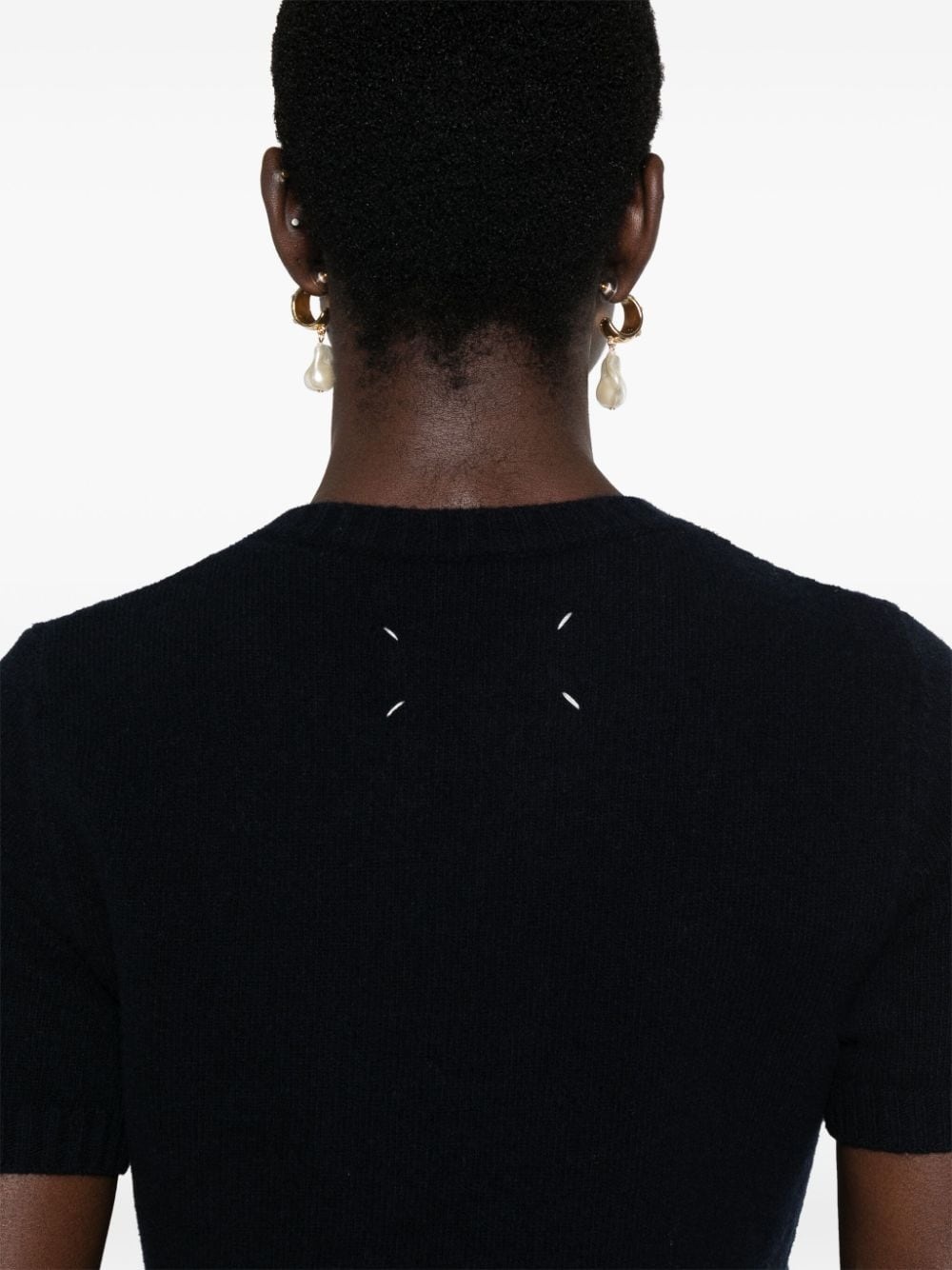 short-sleeve wool jumper - 5