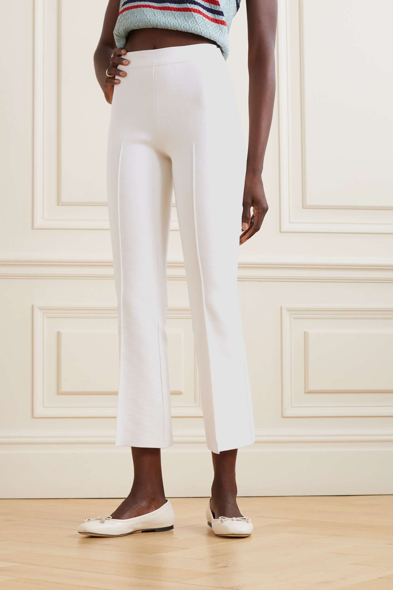 HIGH SPORT Kick cropped stretch-cotton flared pants | REVERSIBLE