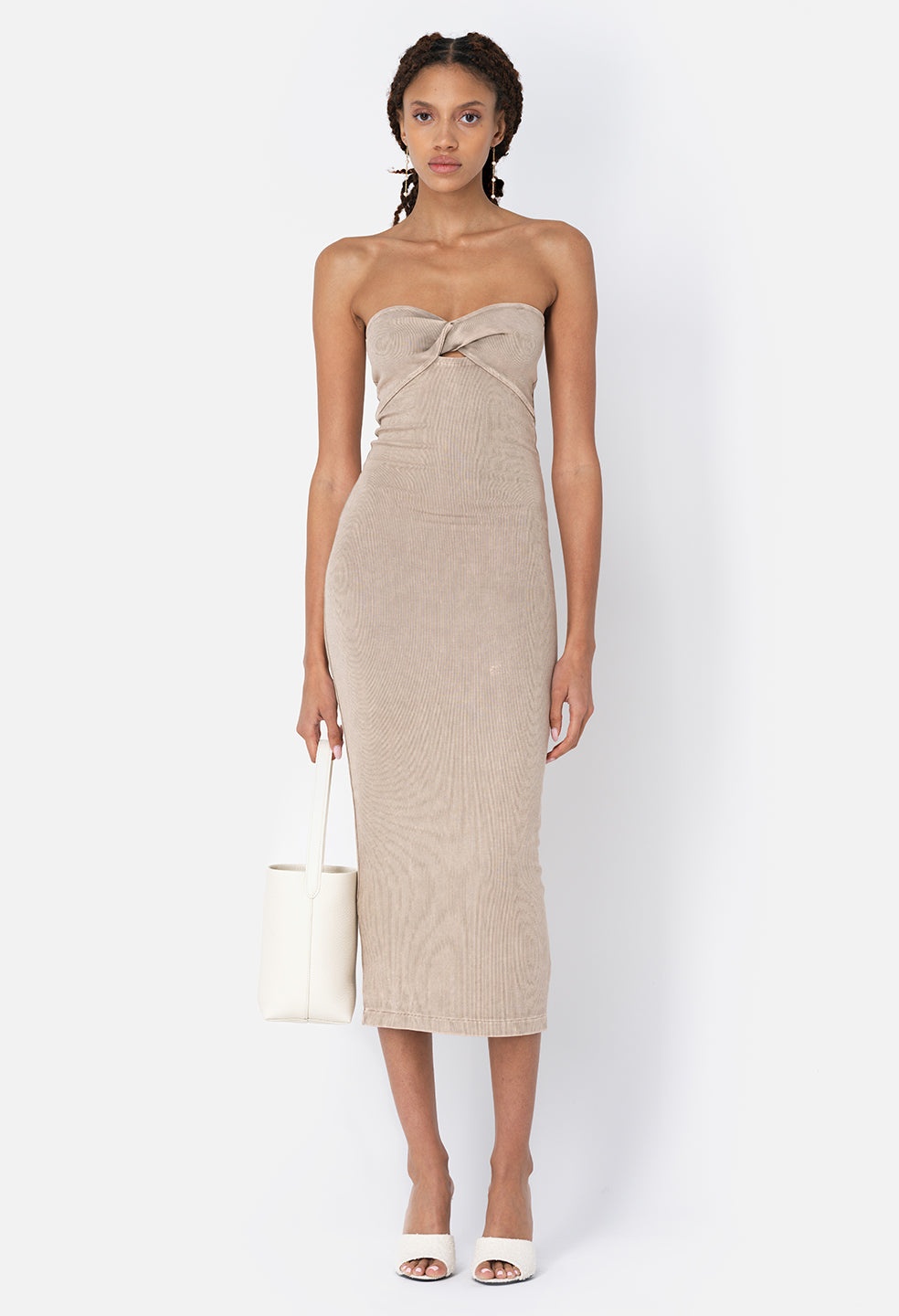 MINERAL WASH GEMINI RIB TWIST DRESS - 1