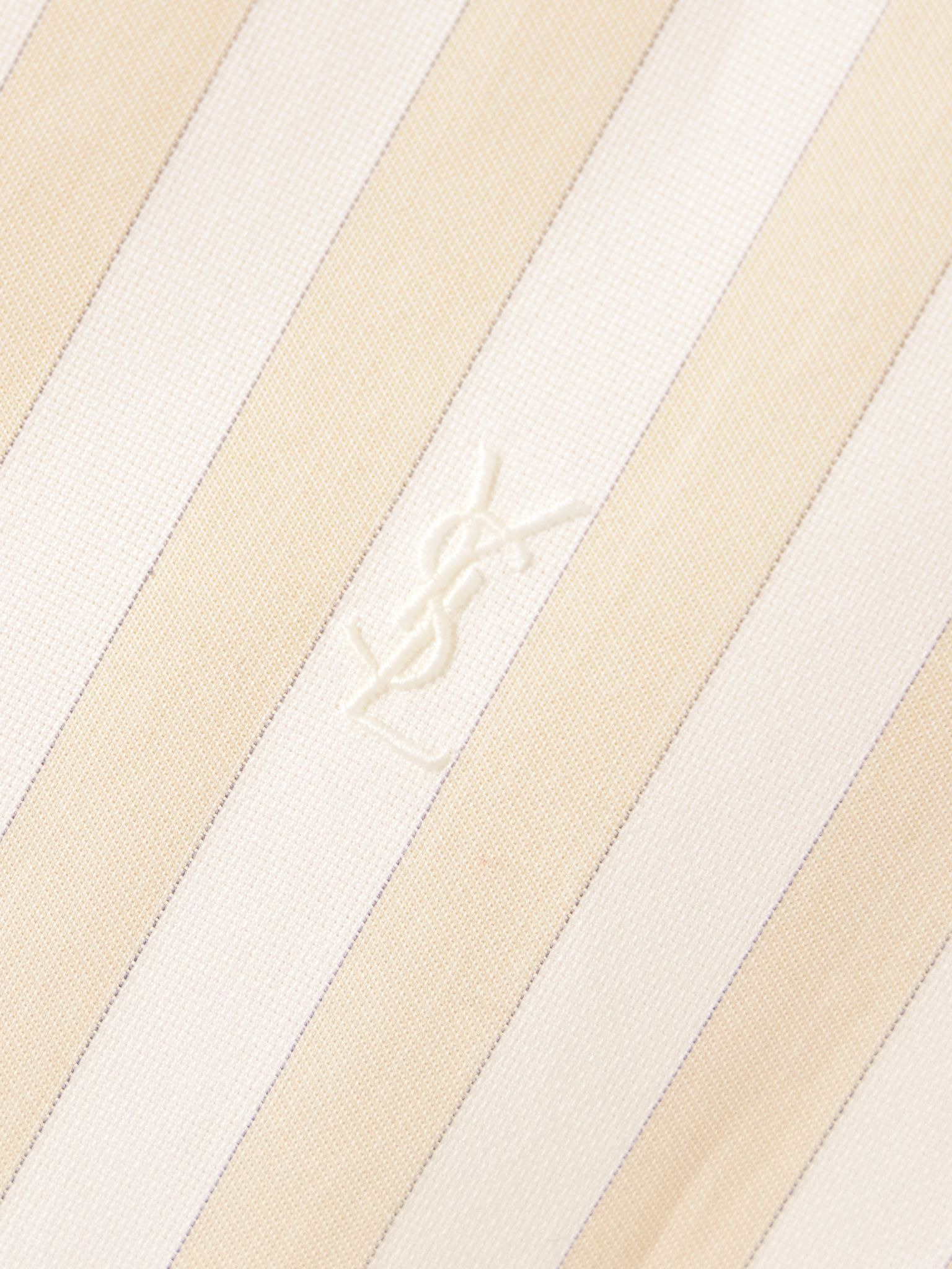 Striped cotton-piqué shirt Beige - 5