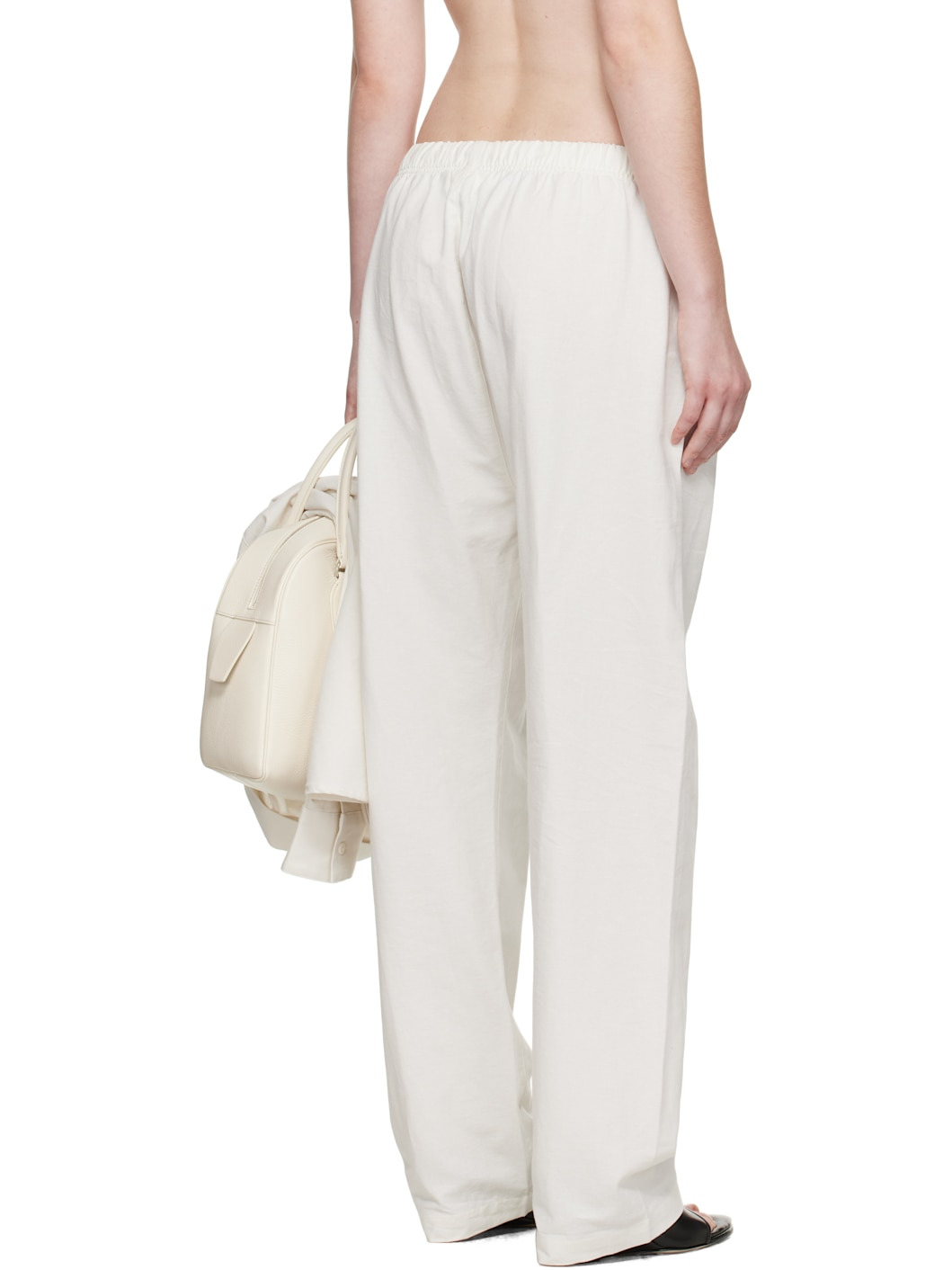 White Relaxed Lounge Pants - 3