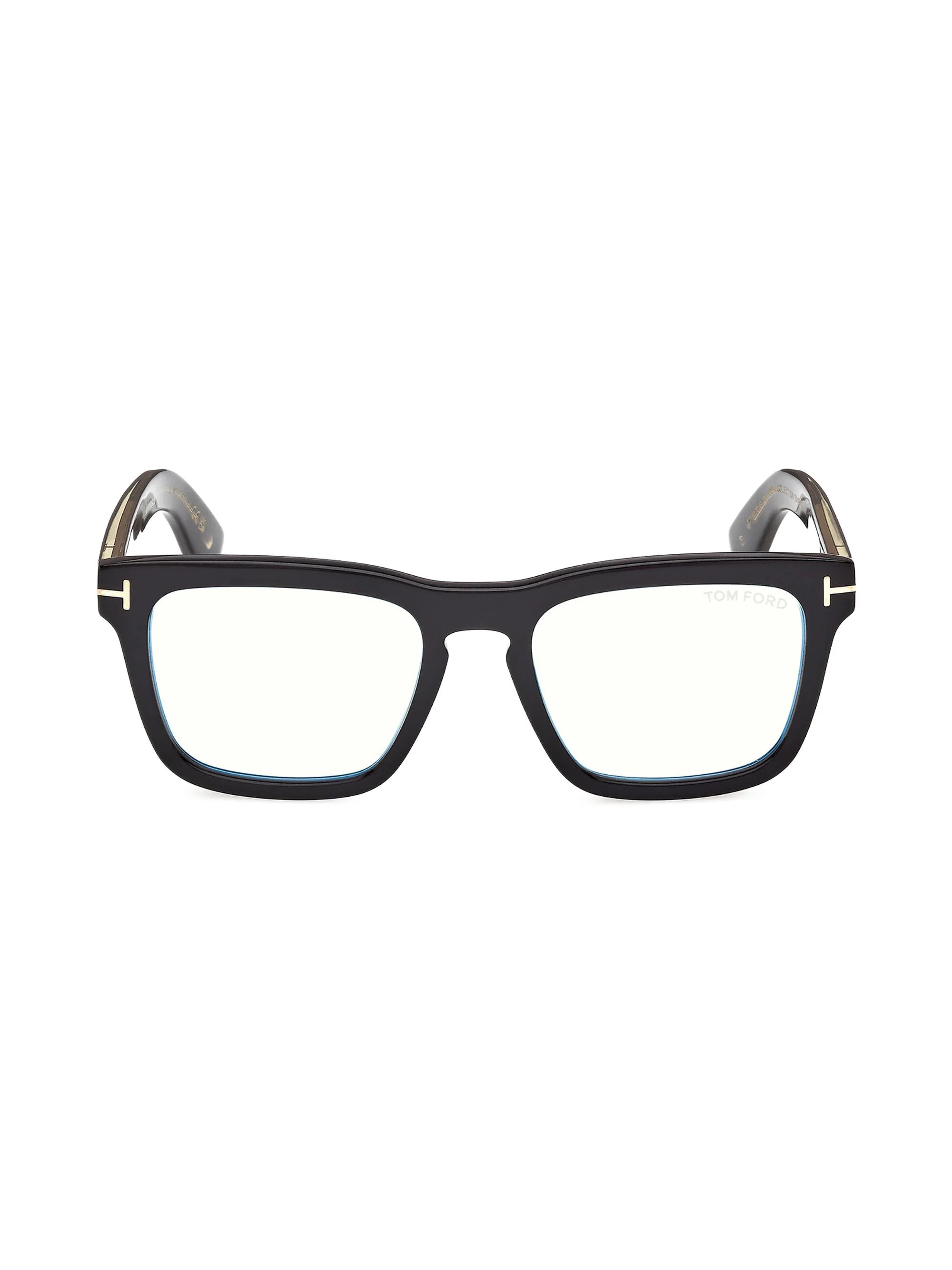 Women's 55MM Blue Block Square Optical Eyeglasses - Black - 1
