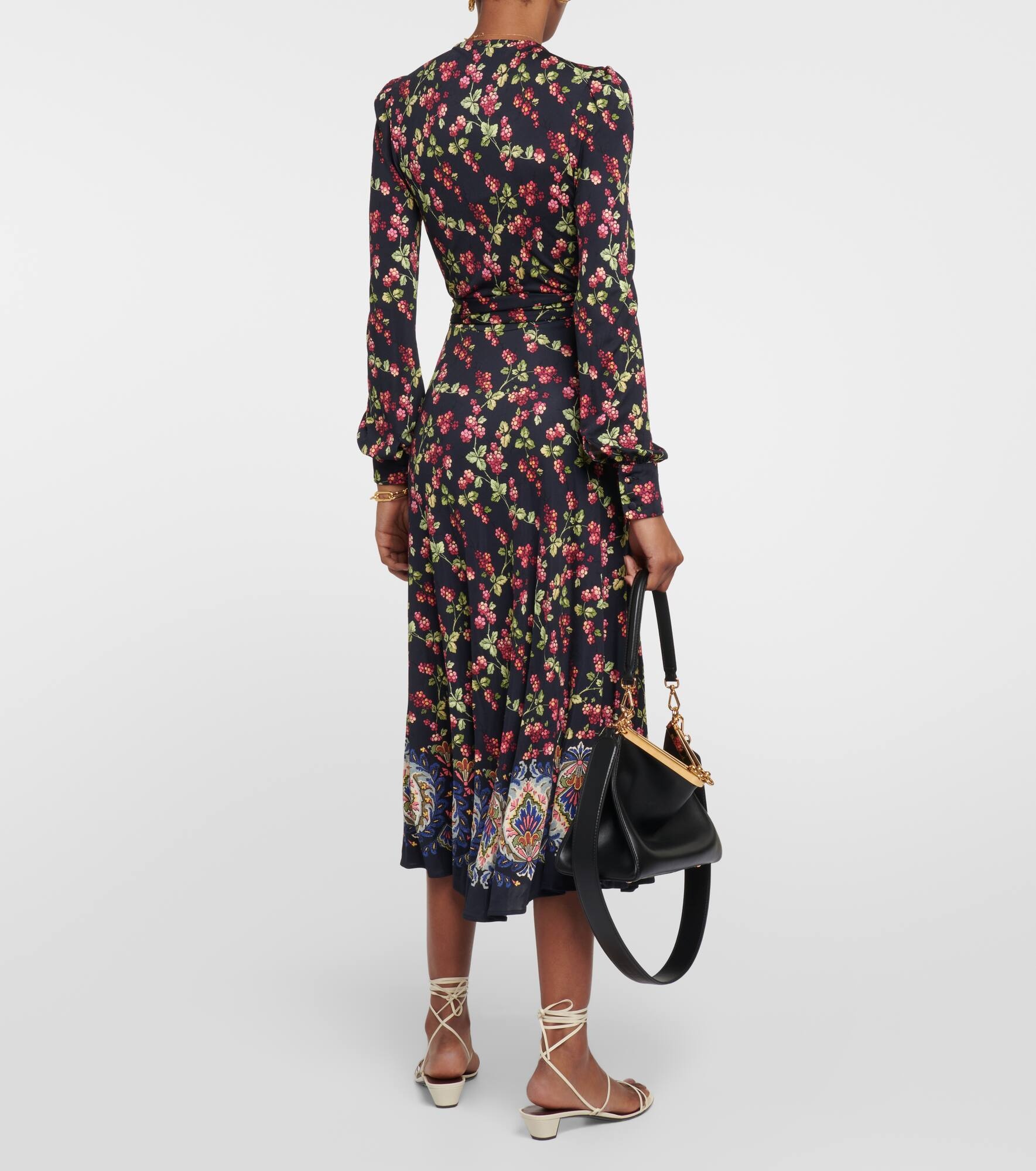 Printed jersey wrap dress - 3