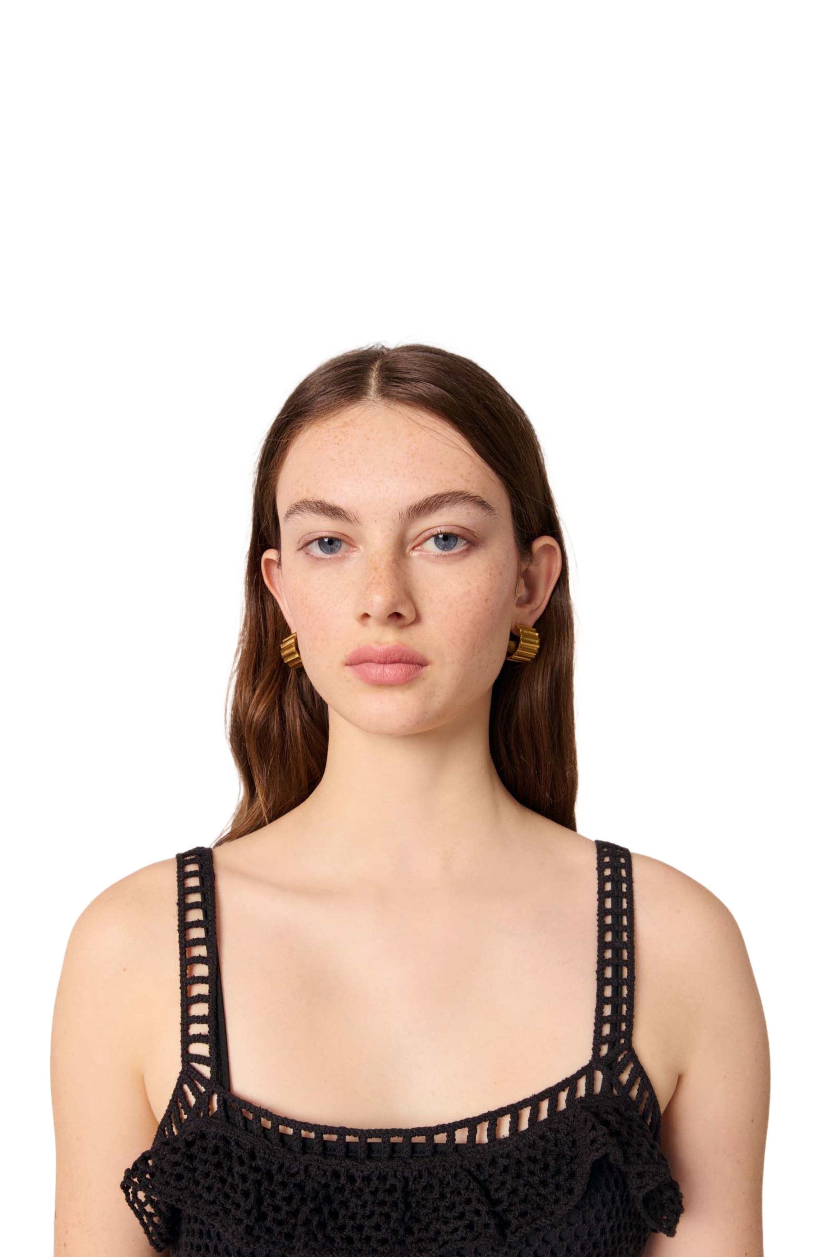 maje Floral crochet maxi dress in Black /White at Nordstrom - 7