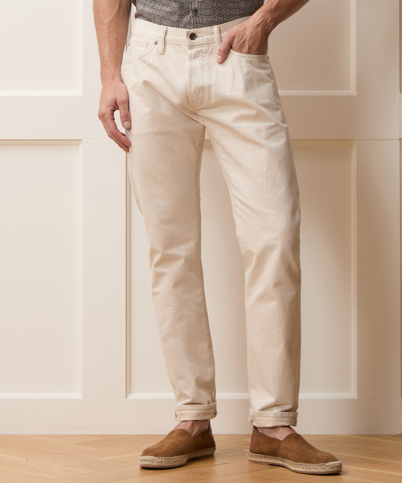 TODD SNYDER Slim Lightweight Japanese Selvedge Jean in Canvas outlook