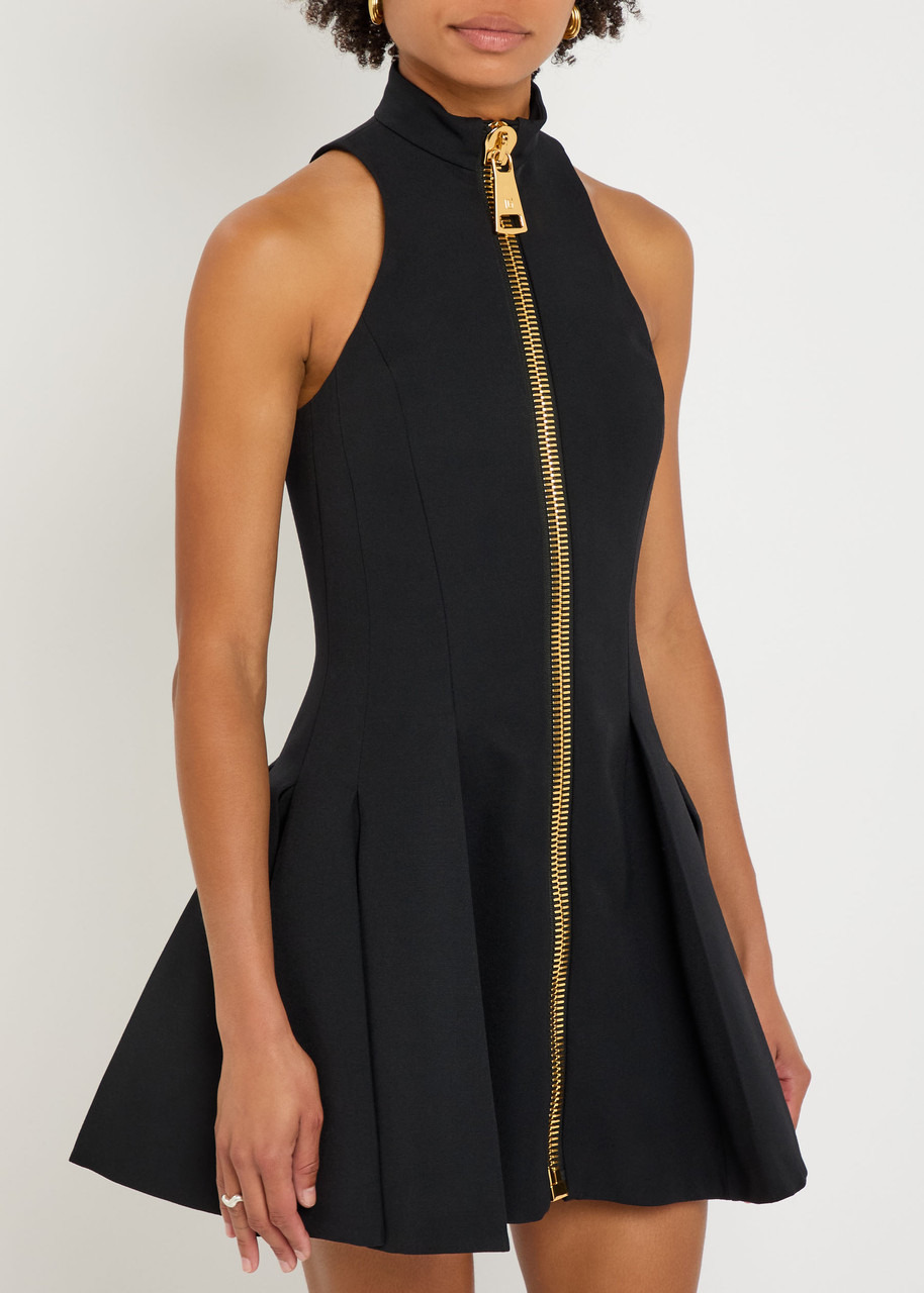 Balmain Pleated Zip-through Tweed Mini Dress - 2