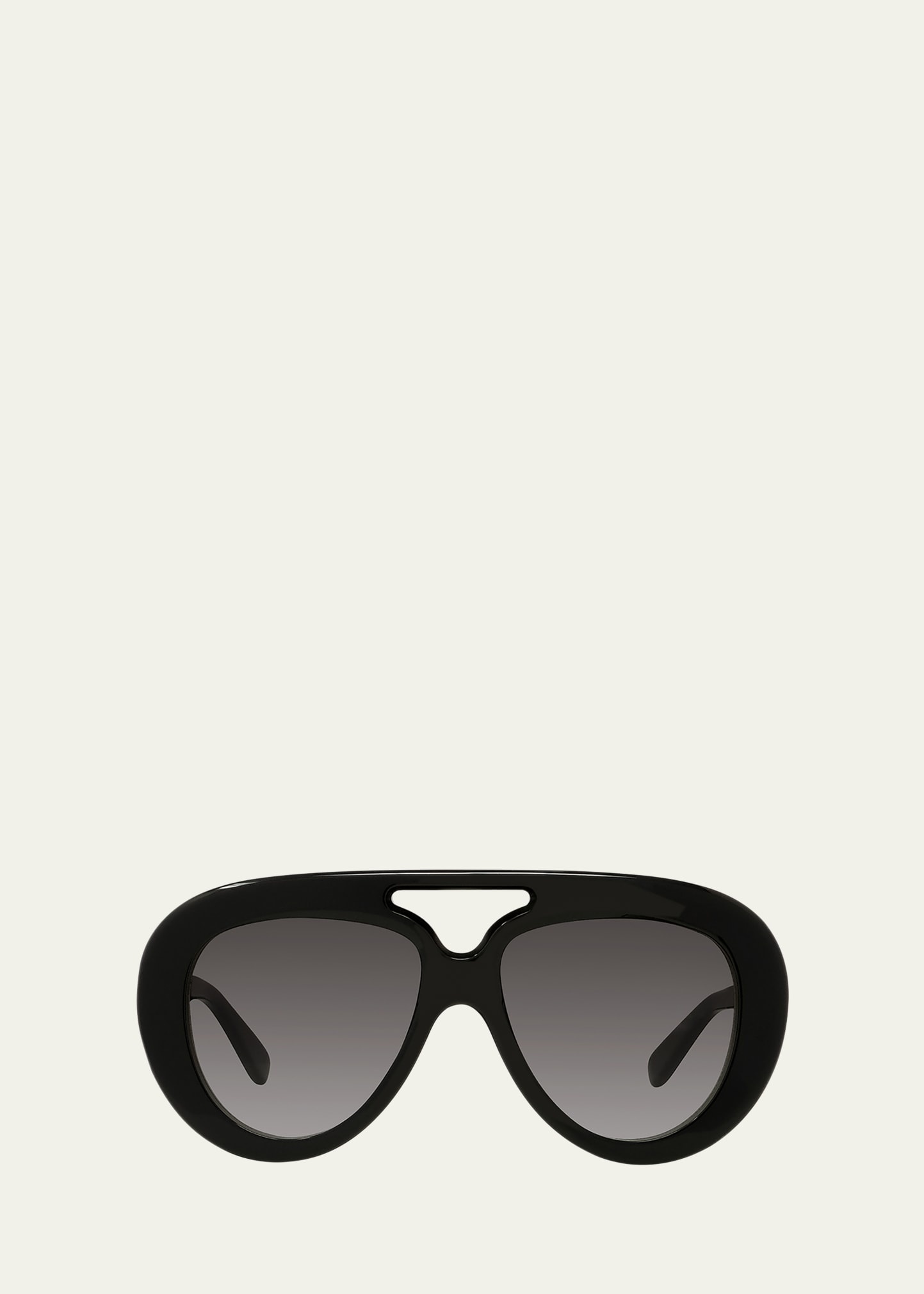 Curved Logo Acetate Aviator Sunglasses - 1