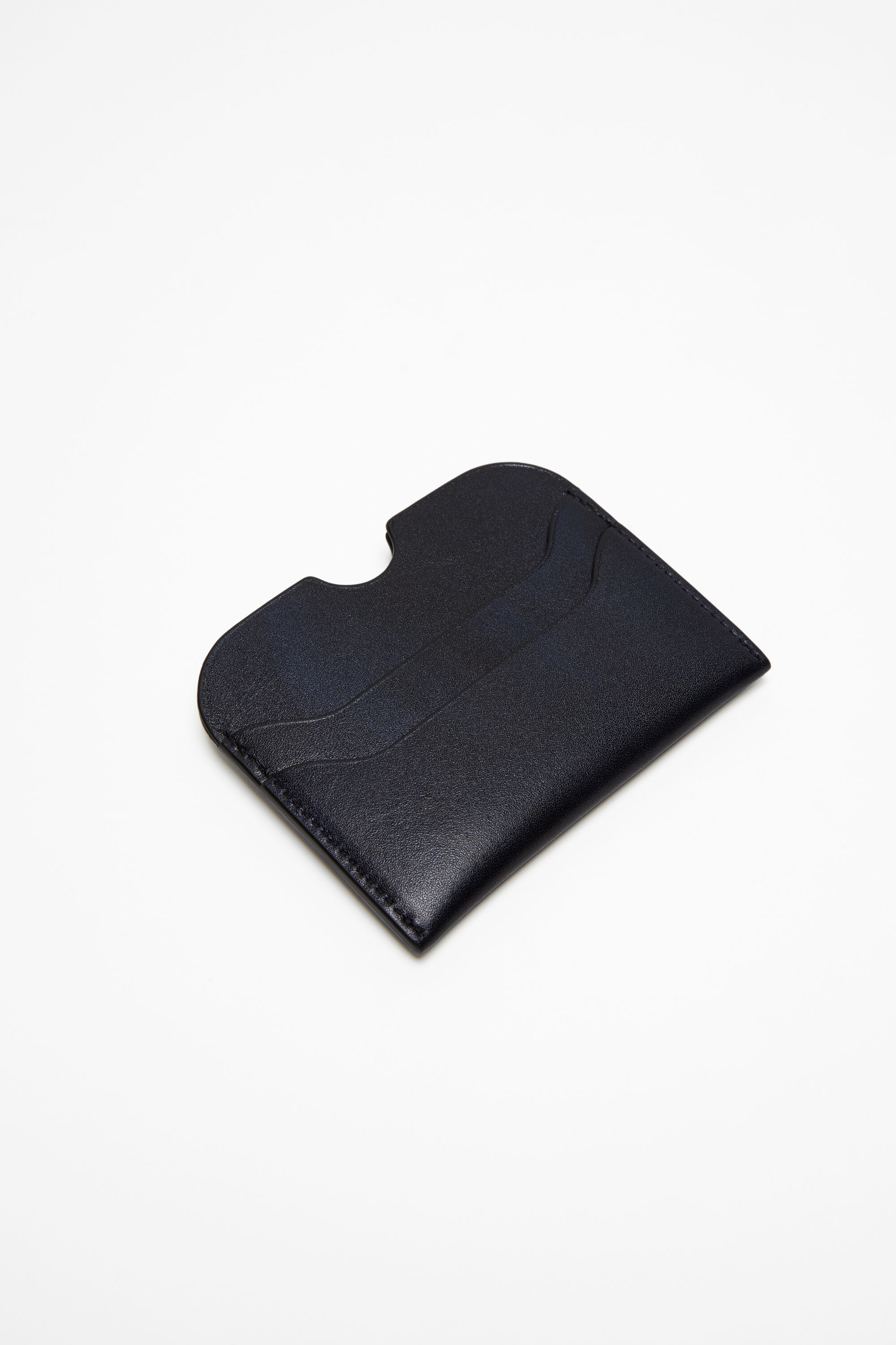 Leather card holder - Navy blue - 4