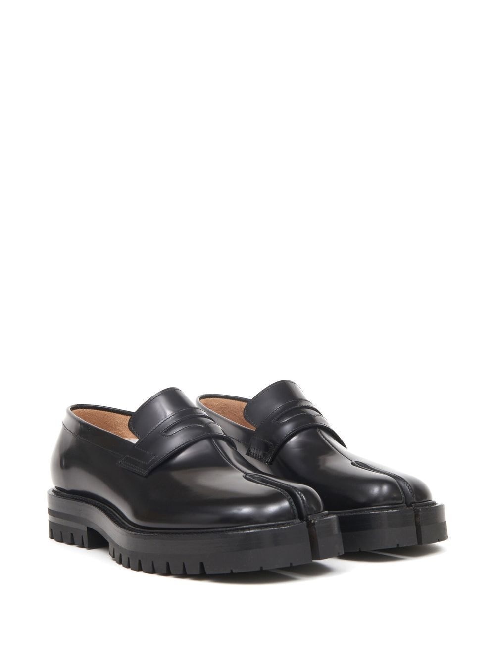 split-toe leather moccasins - 2