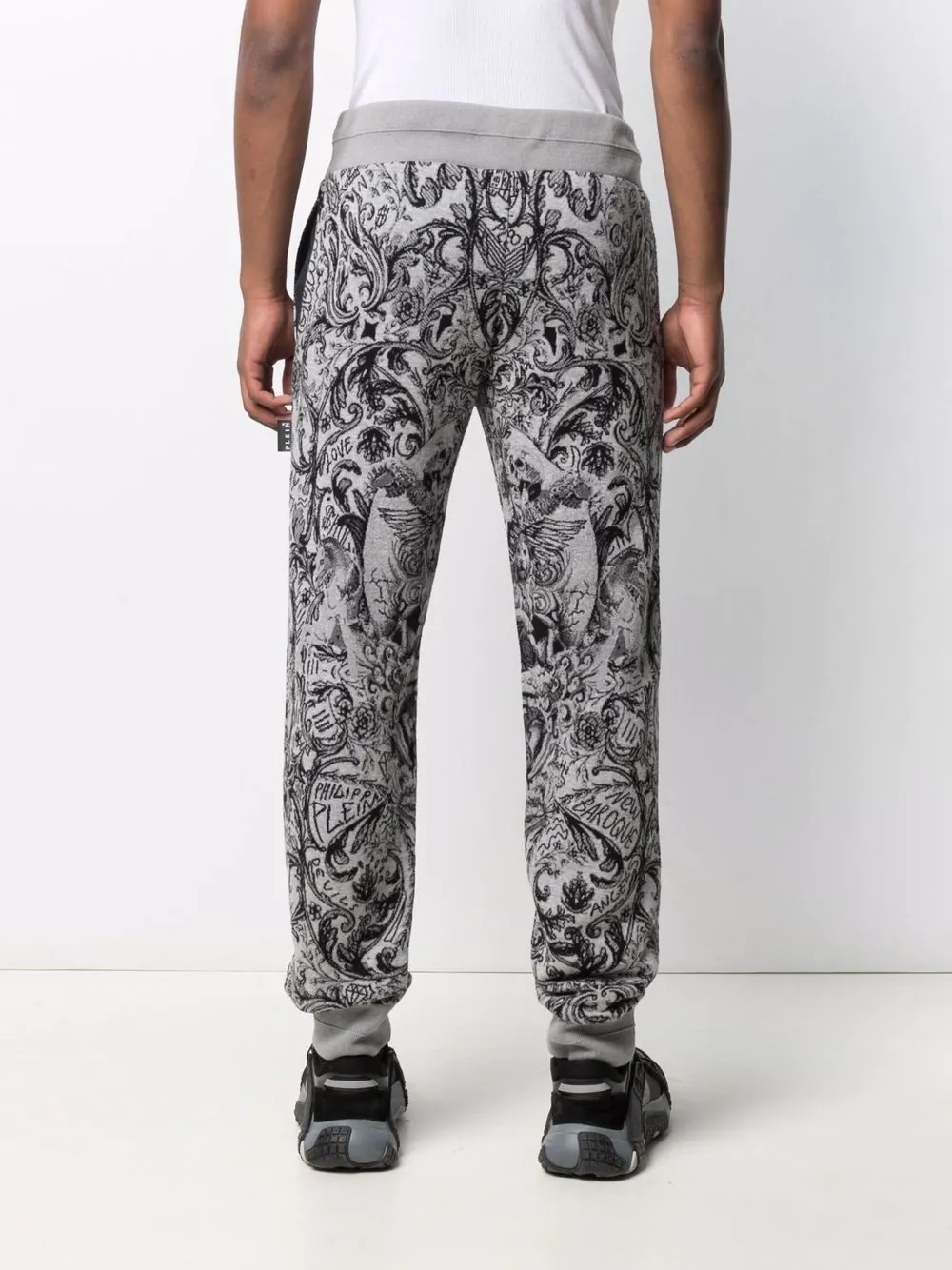 new baroque-print knitted track pants - 4