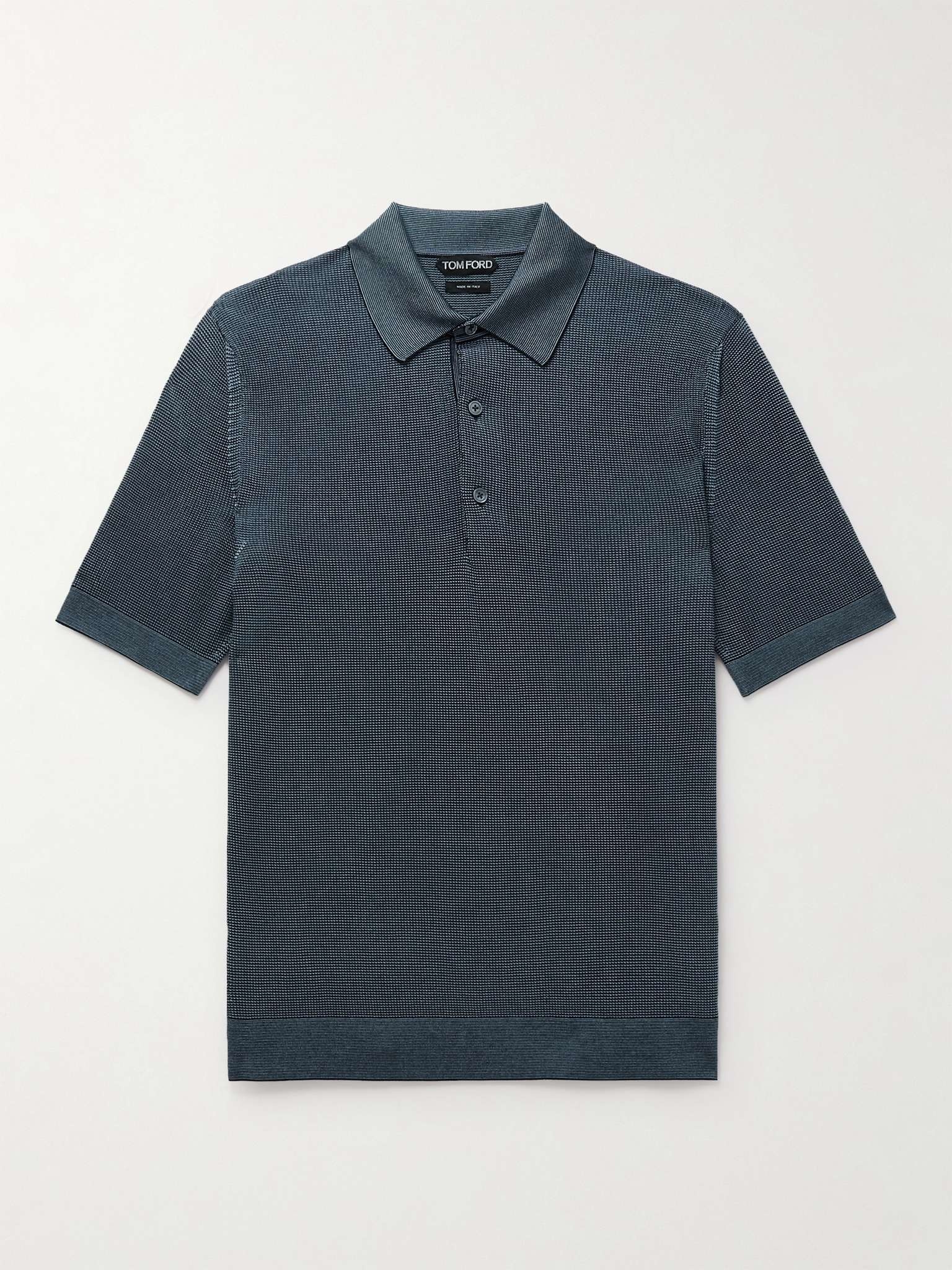 Silk and Cashmere-Blend Polo Shirt - 1