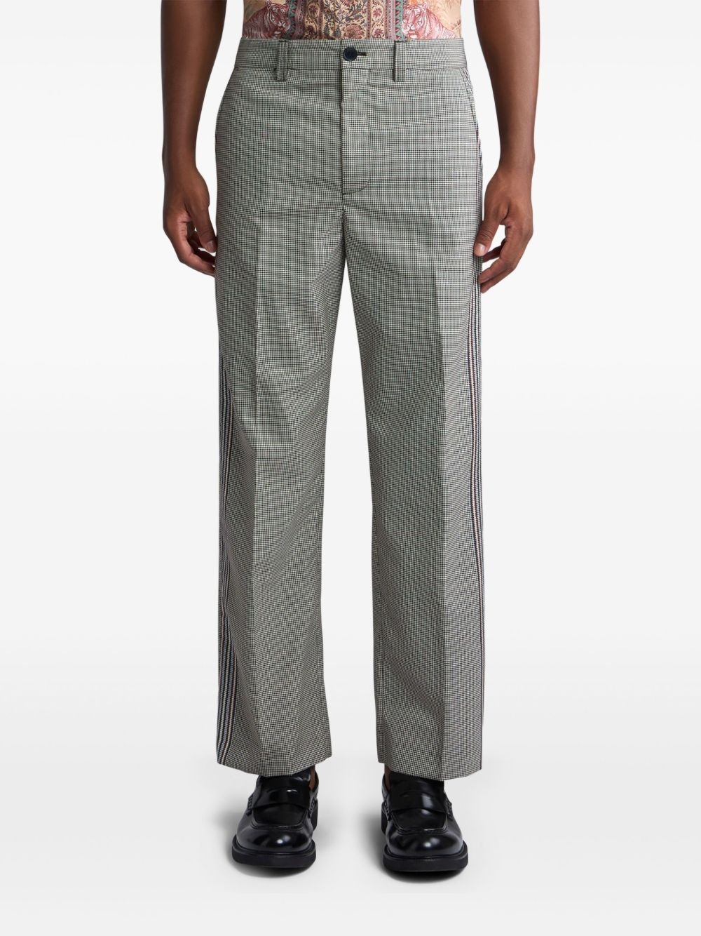 houndstooth-pattern trousers - 4
