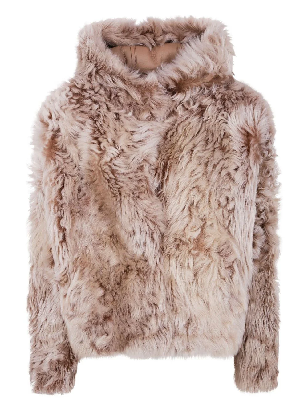hooded lamb-fur jacket - 1