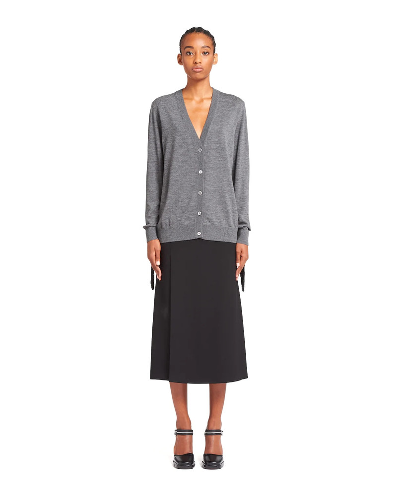 Prada Worsted wool knit cardigan outlook