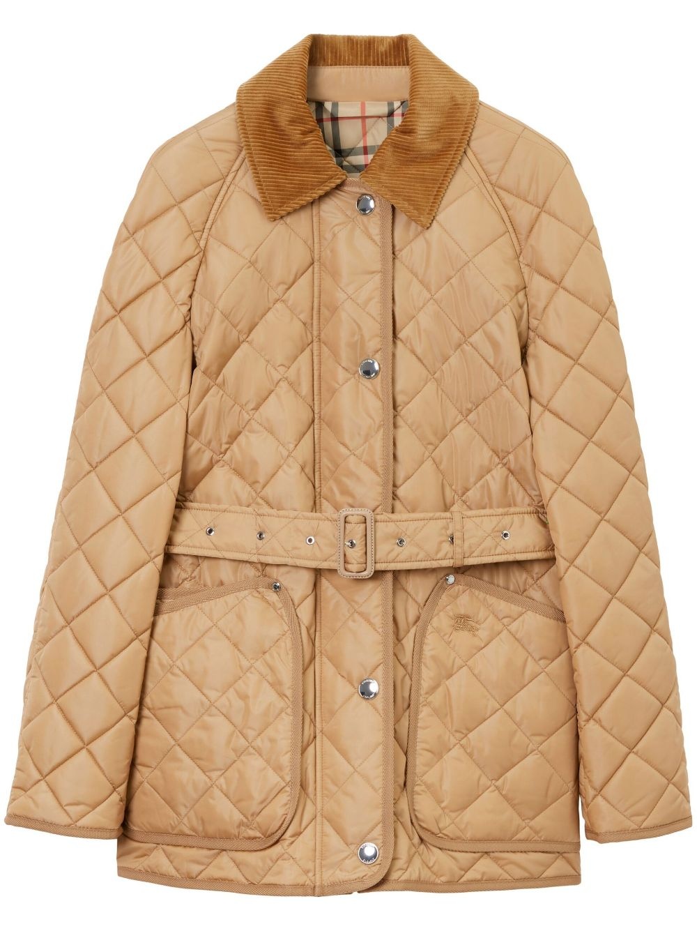 diamond-quilted belted jacket - 1