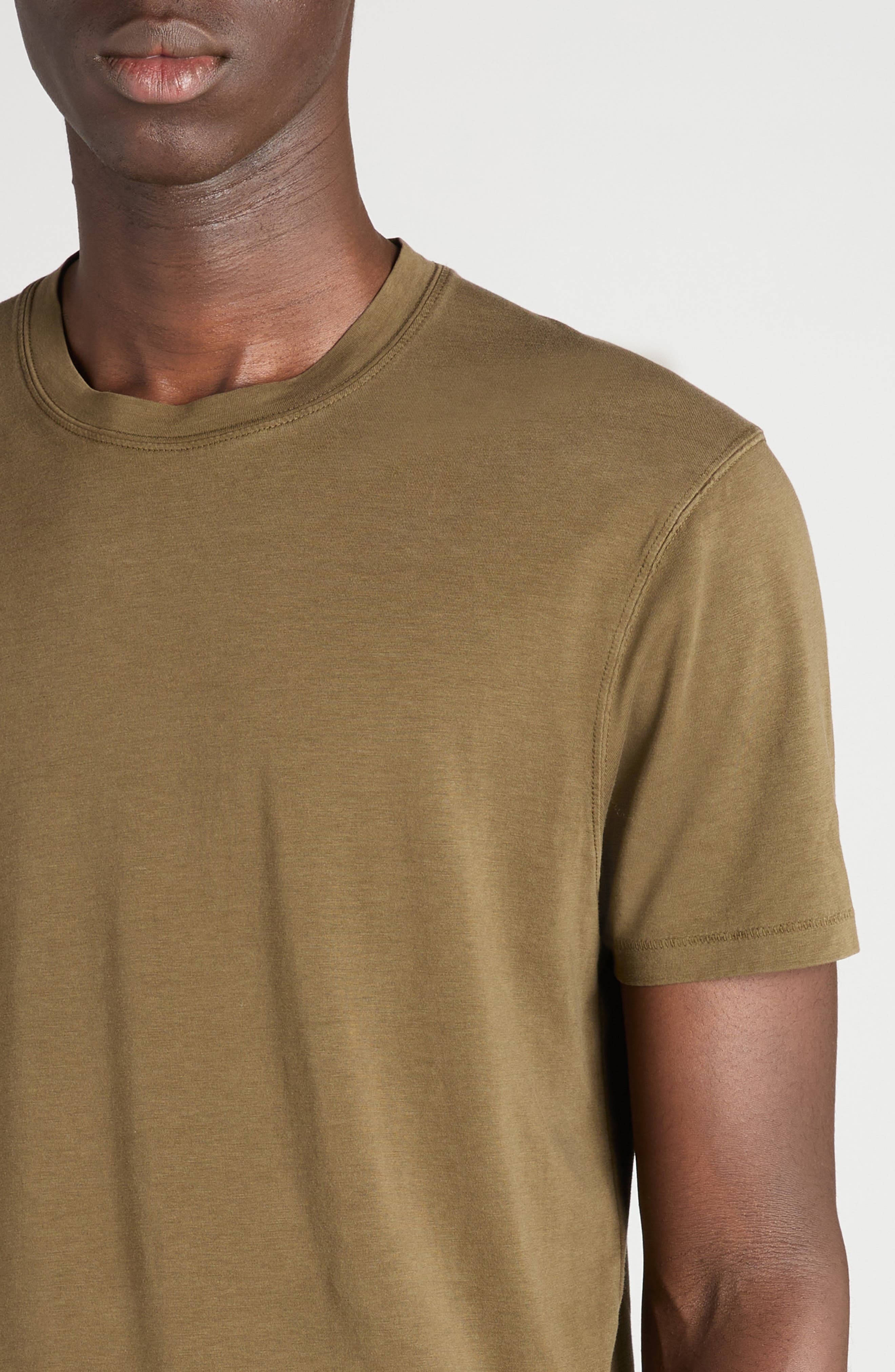 TOM FORD Short Sleeve Lyocell & Cotton Crewneck T-Shirt in Dark Military at Nordstrom - 4