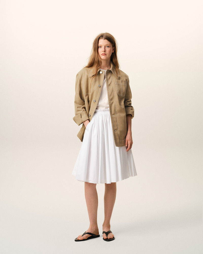 AMI Paris BEIGE COTTON WORKER BUTTONED JACKET outlook