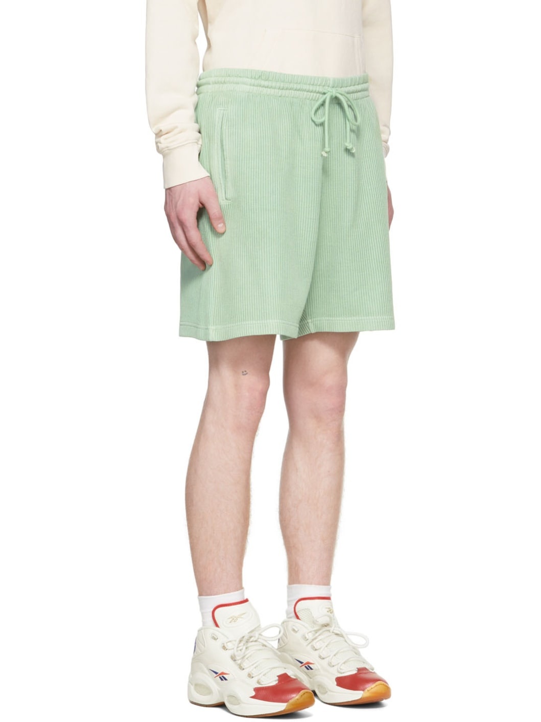 Green Cotton Shorts - 2