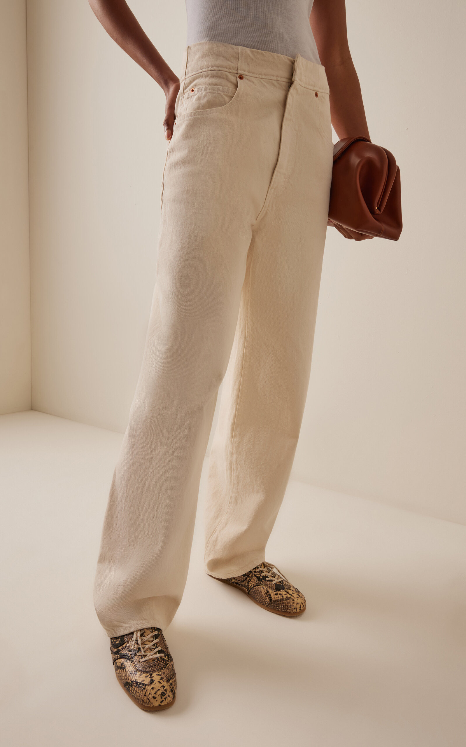 Camilla Rigid Curve-Waist Wide-Leg Jeans ivory - 3