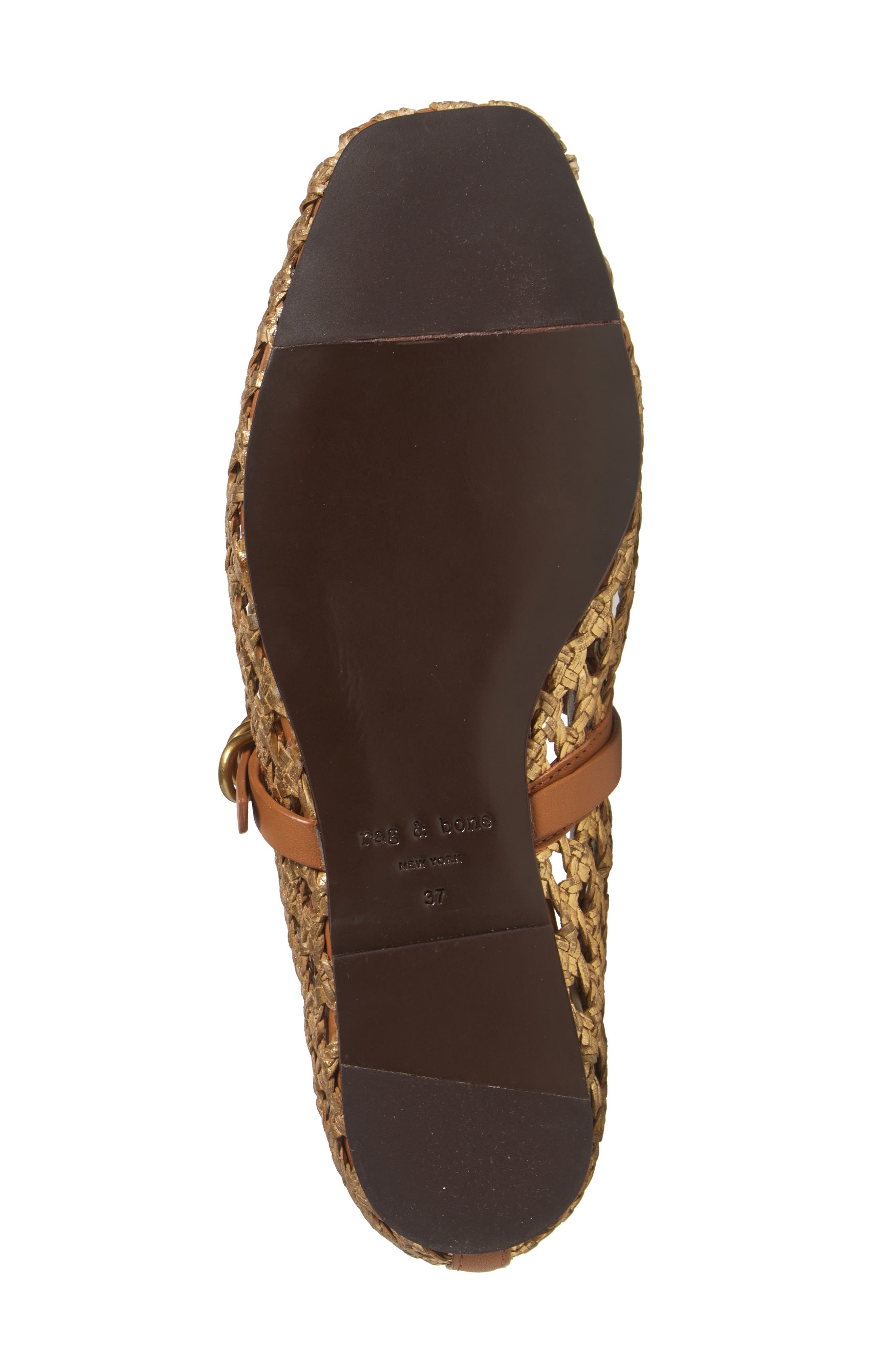 rag & bone Spire Woven Mary Jane Flat in Gold Woven at Nordstrom - 6