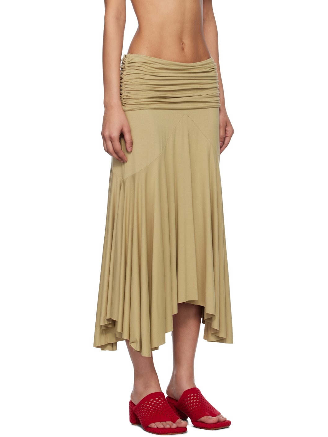 Beige Fortuna Midi Skirt - 2